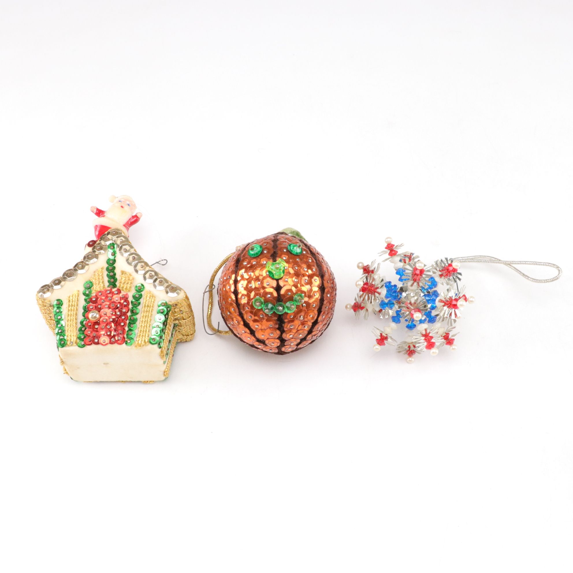 Sequin & Beaded Push Pin Ornament Collection