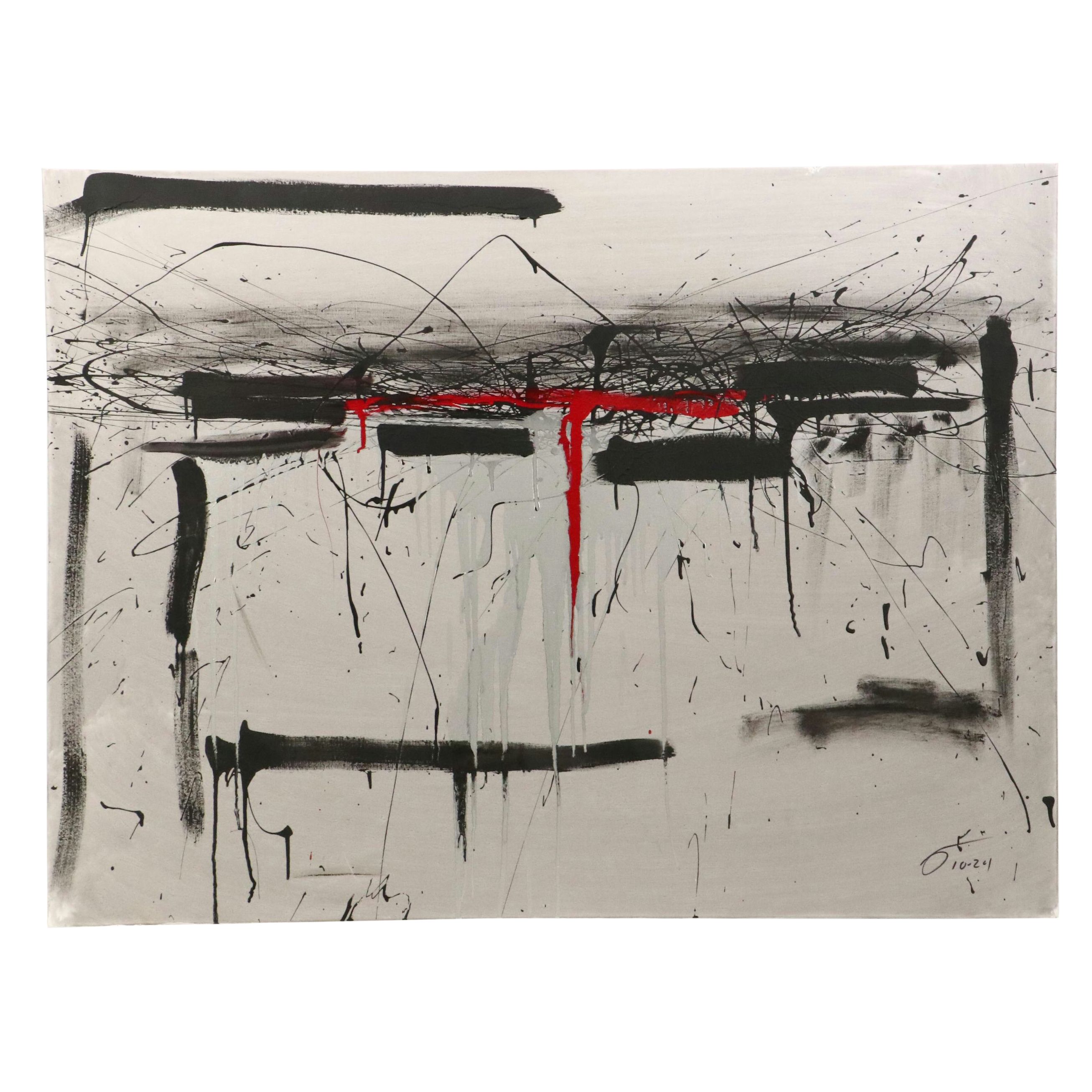 David Applegate Large-Scale Abstract Acrylic Painting, 21st Century