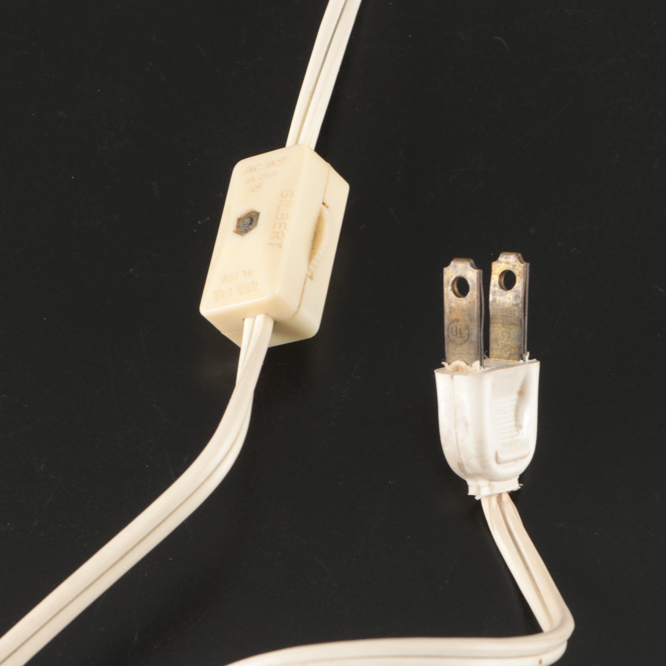 Hollywood Regency Etched Glass Mantel Luster Lamps