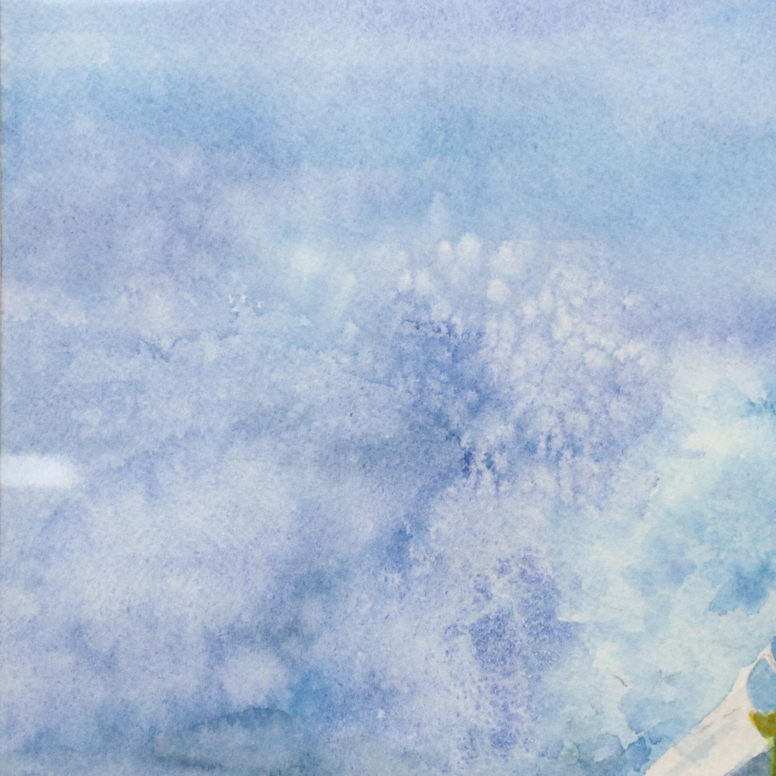 Helen Owen Watercolor Painting of Open Water Sailing Race, 21st Century