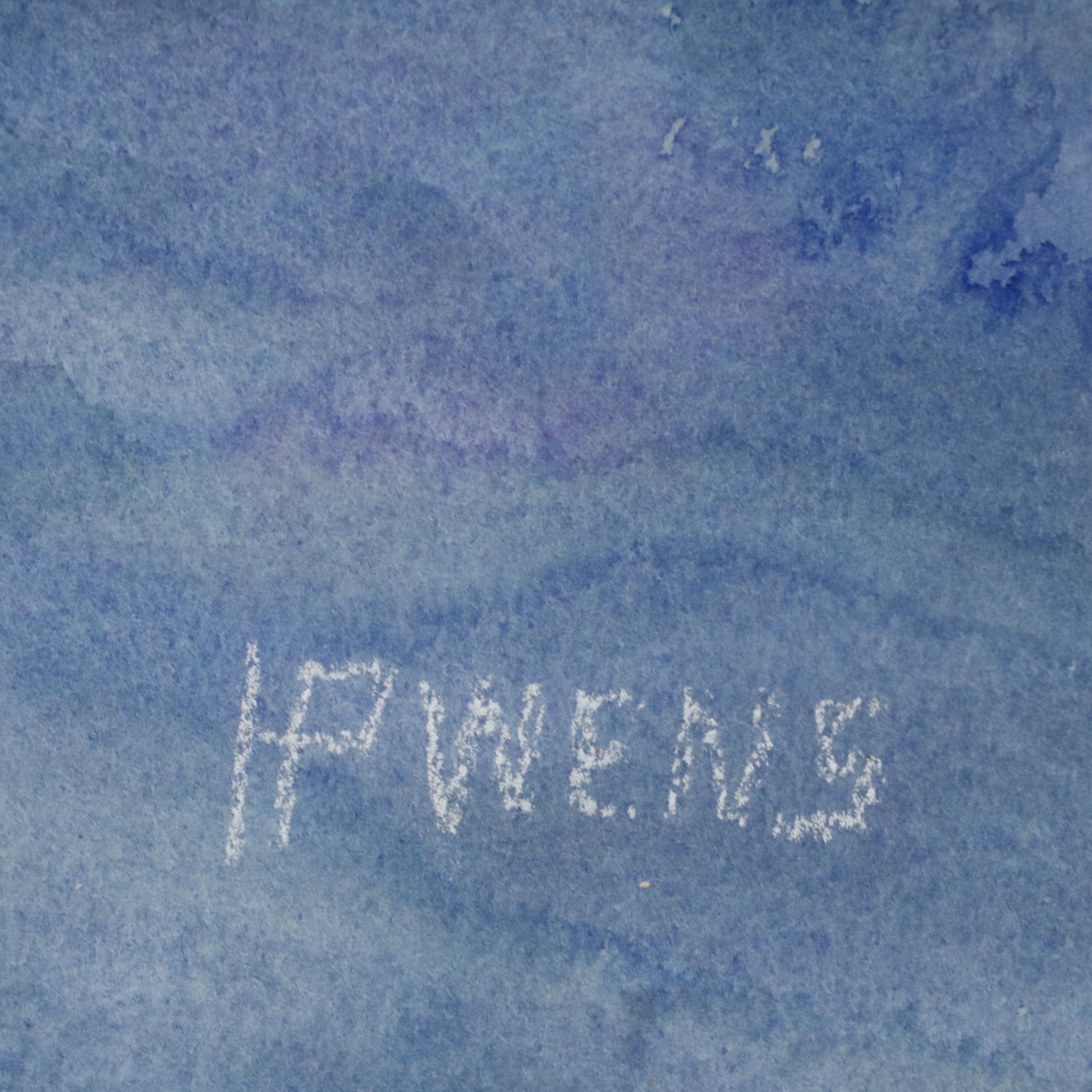 Helen Owen Watercolor Painting of Open Water Sailing Race, 21st Century