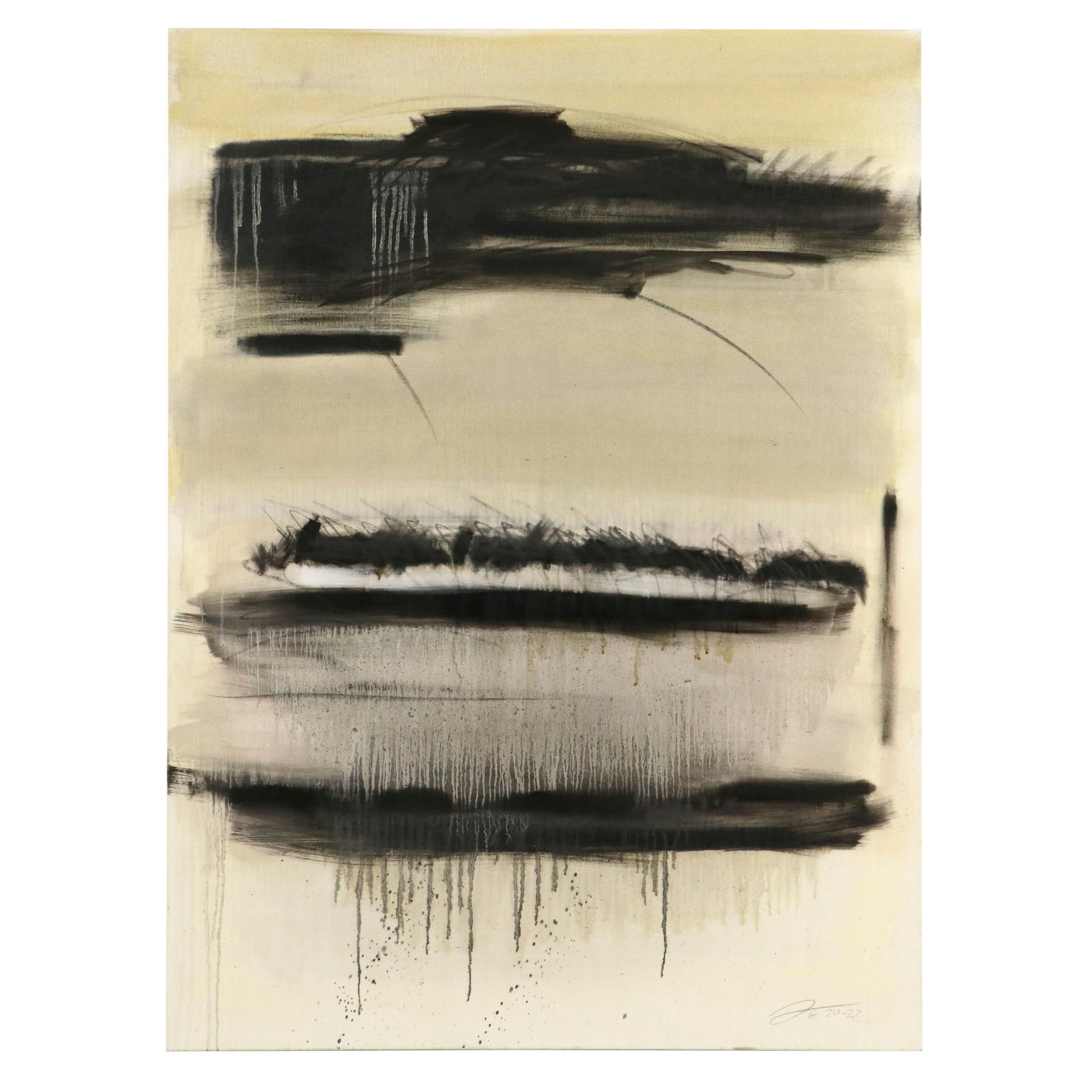 David Applegate Large-Scale Abstract Acrylic Painting, 21st Century