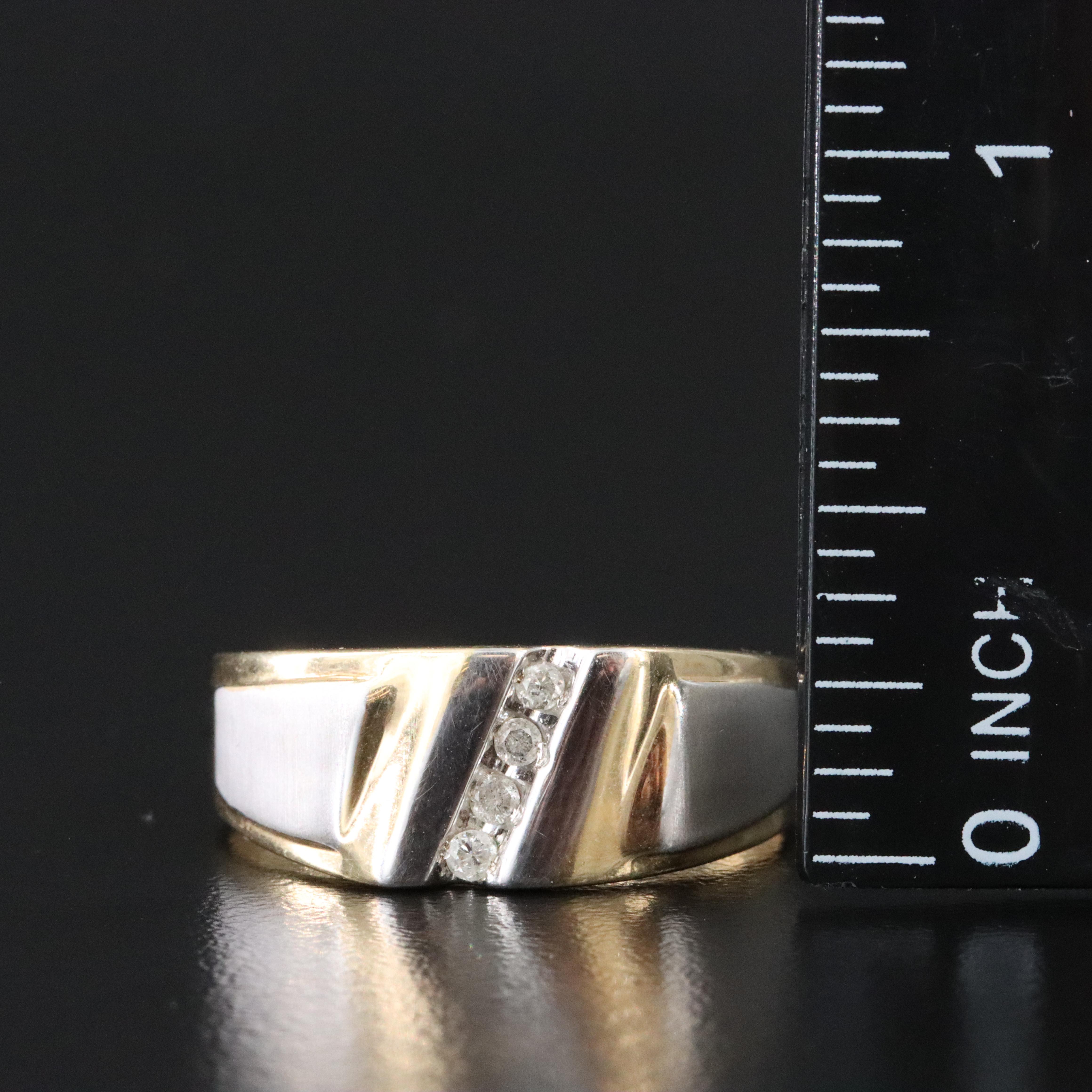 14K Two Tone Gold 0.09 CTW Diamond Men's Ring