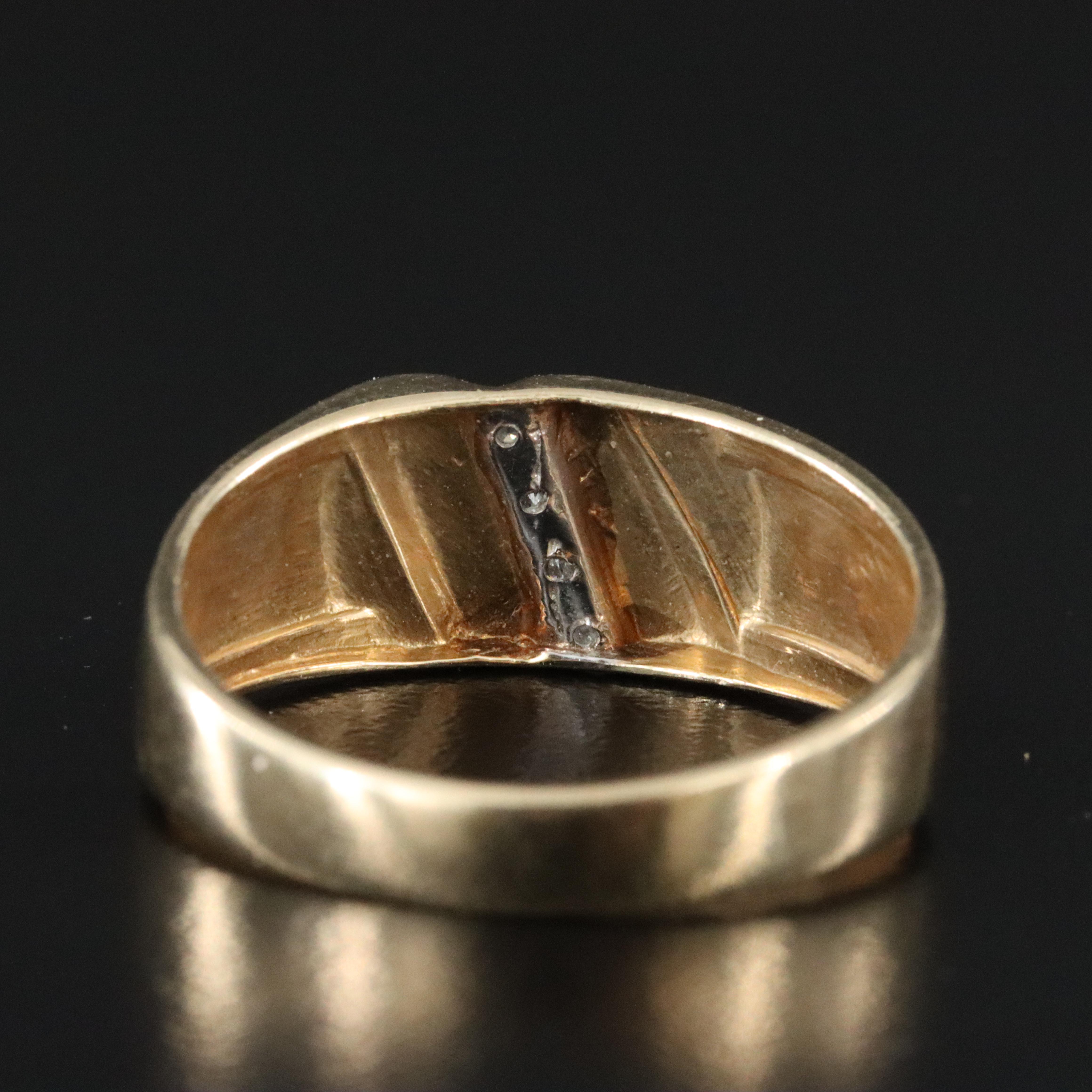 14K Two Tone Gold 0.09 CTW Diamond Men's Ring