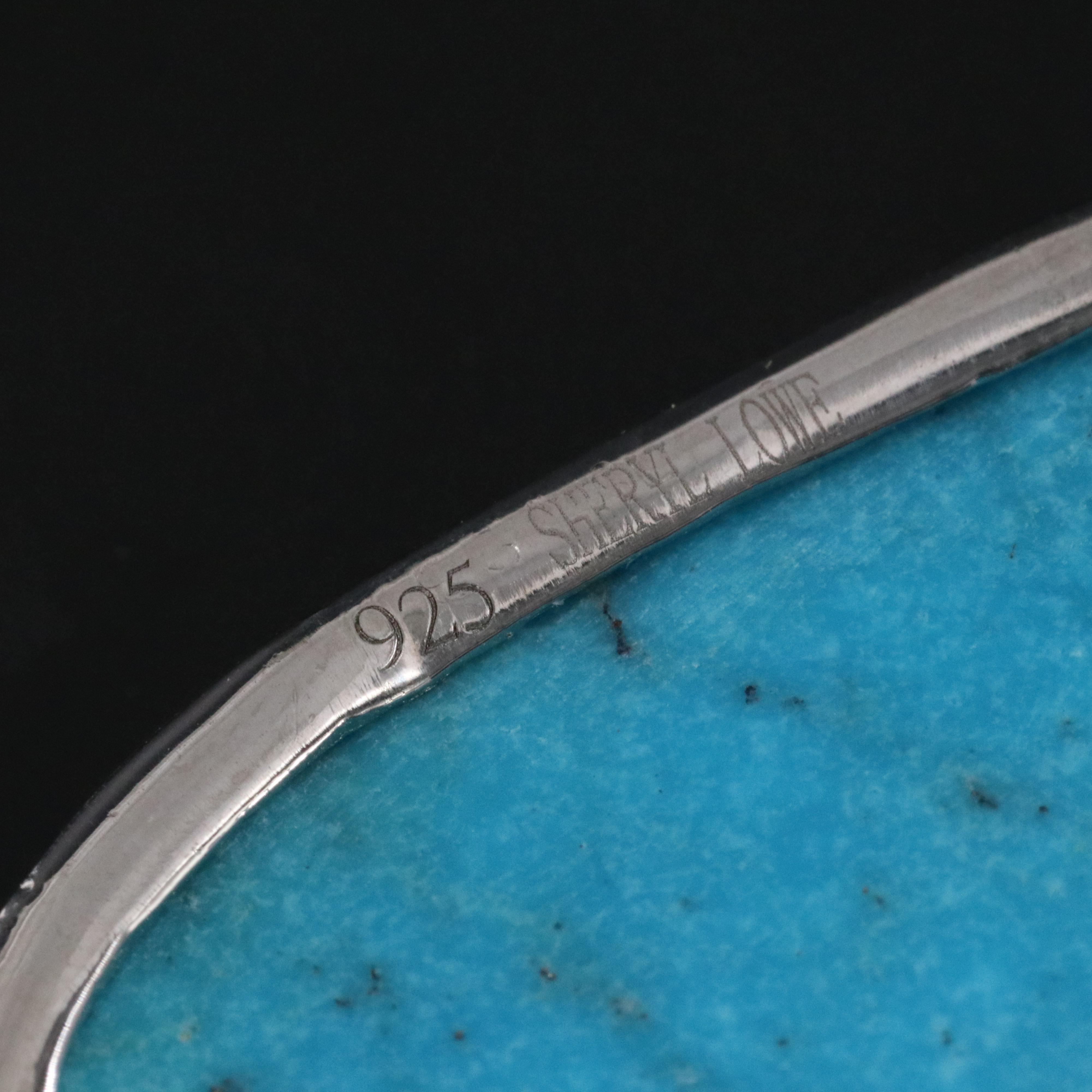 Sheryl Lowe Sterling Turquoise and Diamond Pendant