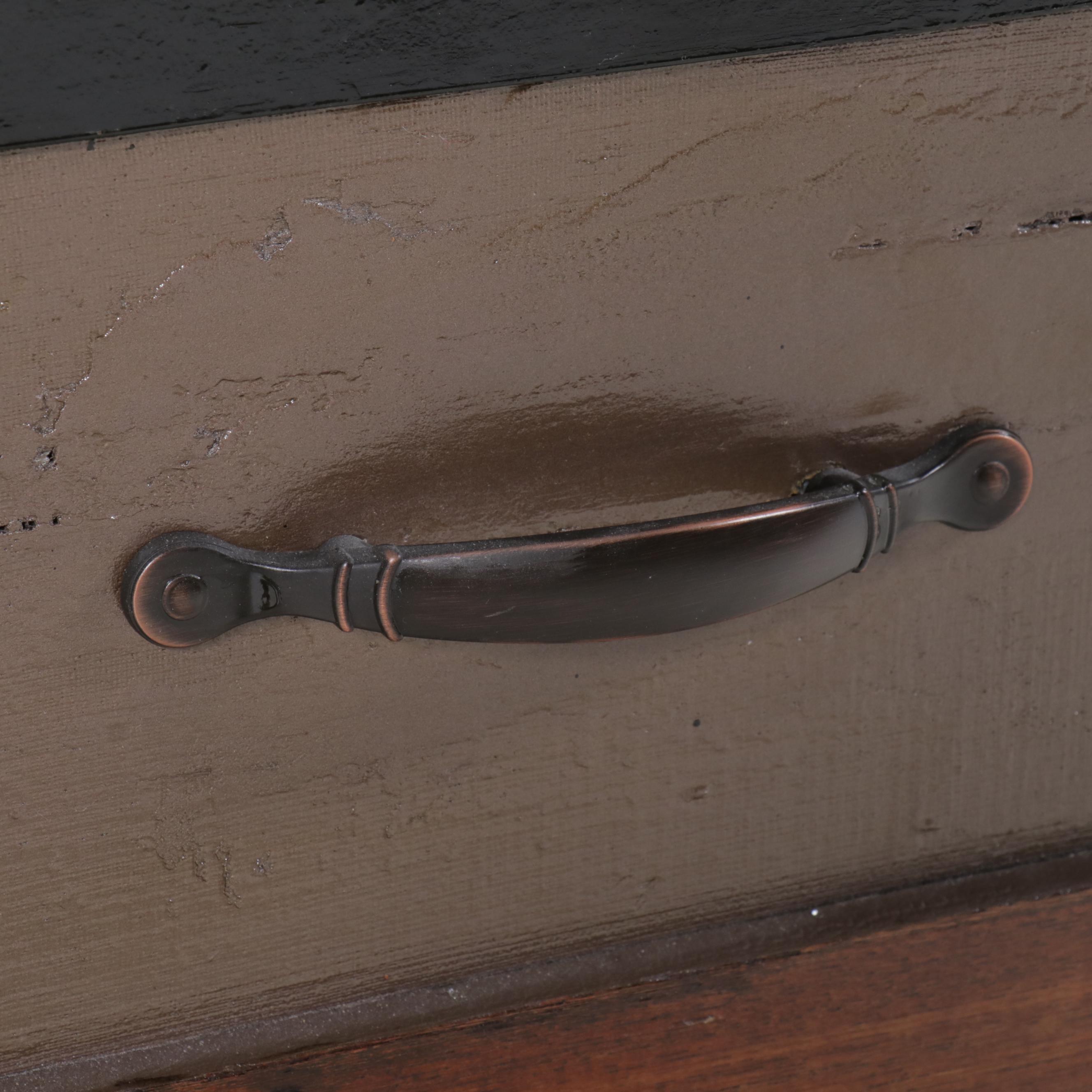 Victorian Metal Bound Painted-Wood Steamer Trunk, Late 19th/Early 20th Century