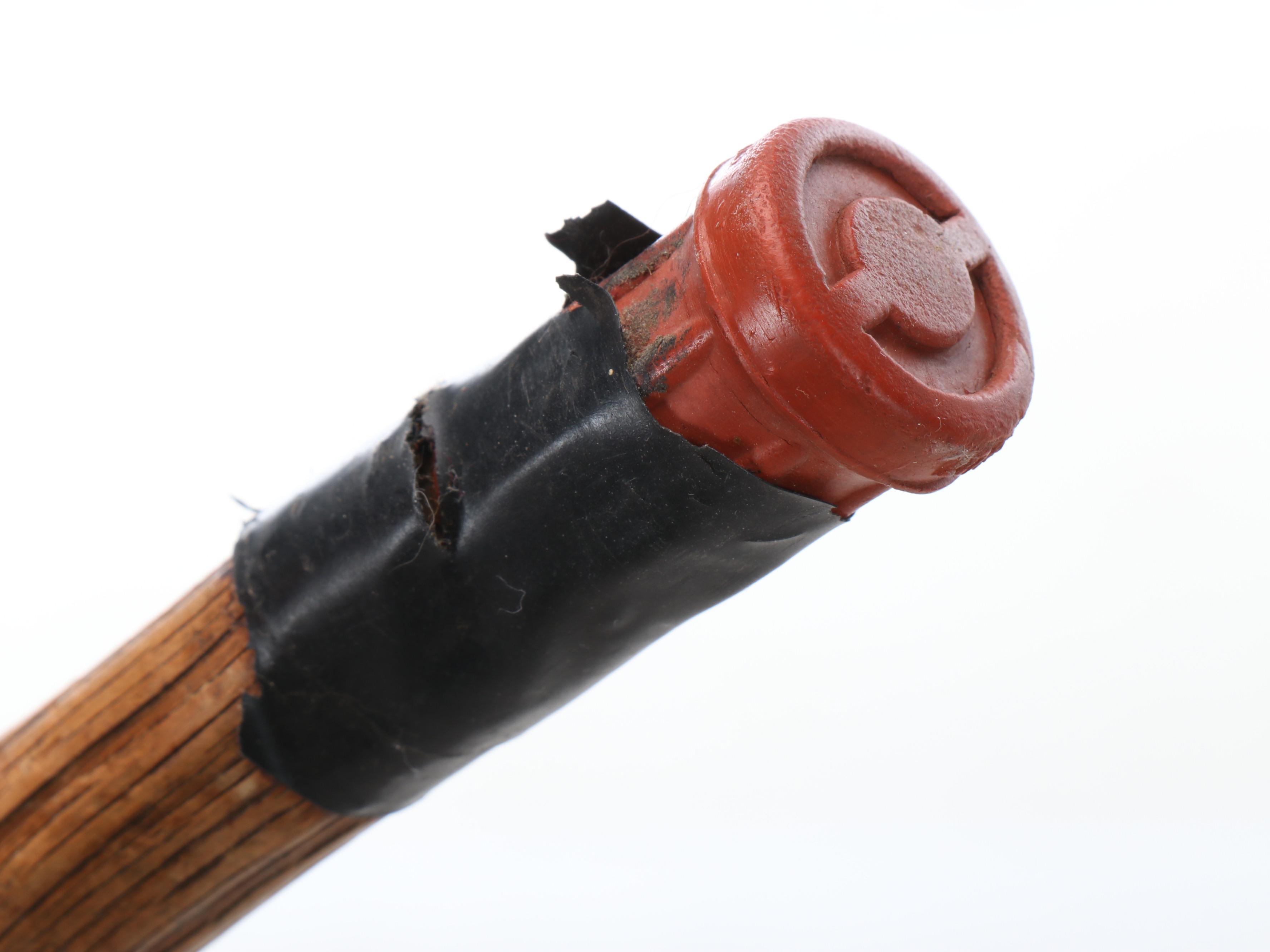 Woven Umbrella Basket with Carved and Painted Wooden Canes