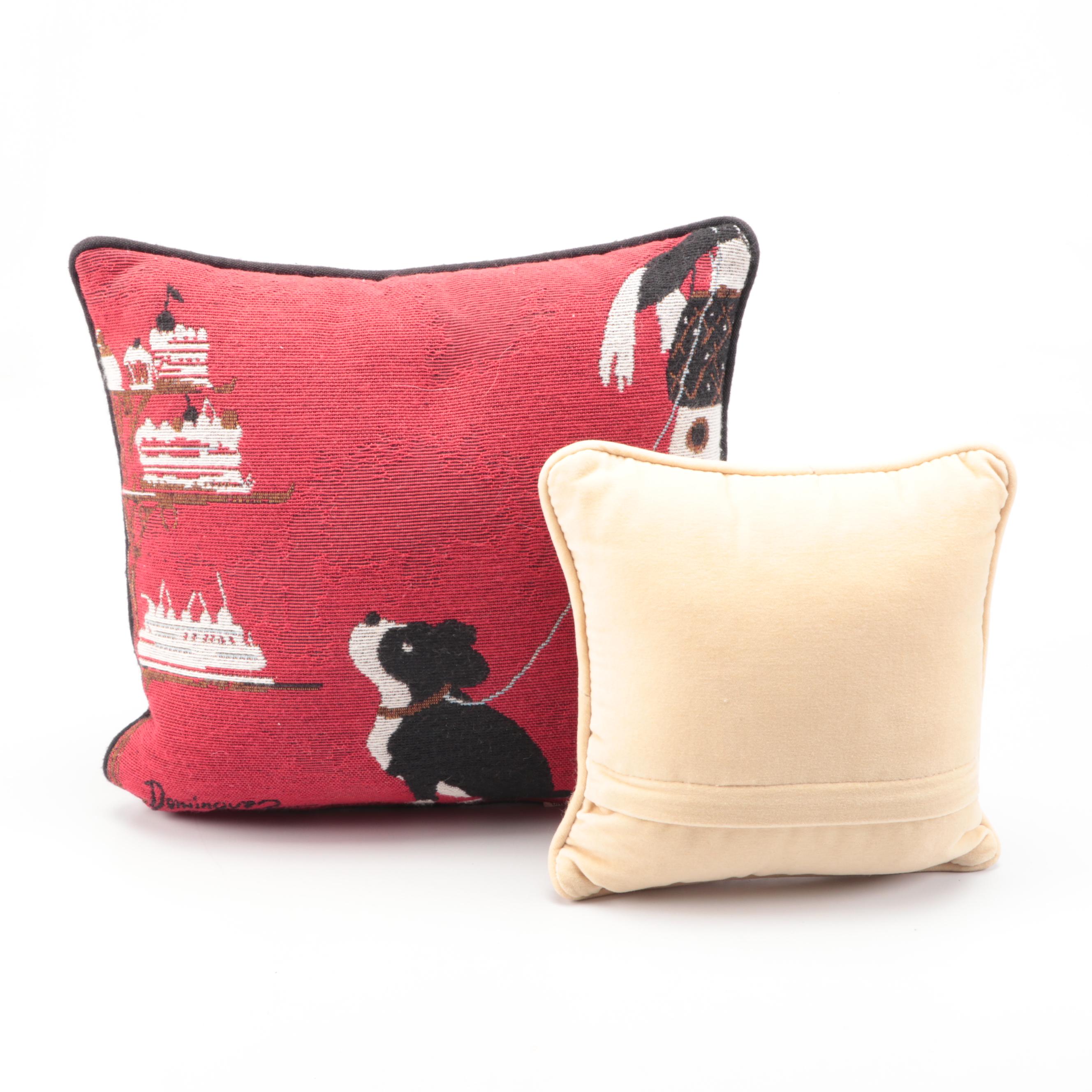Dominguez Needlepoint Dog Pillow and More Dog Throw Pillows
