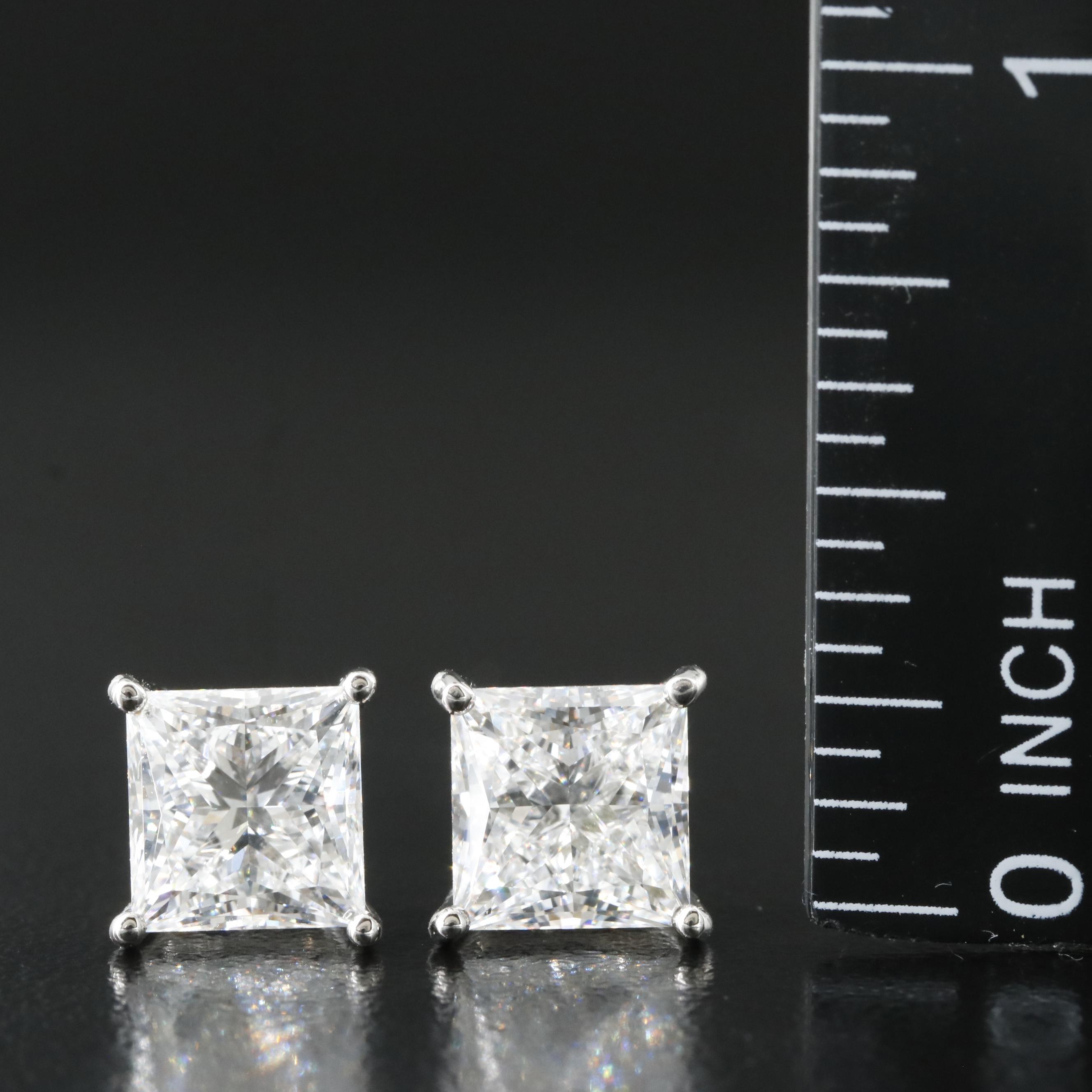 Platinum 4.61 CTW Lab Grown Diamond Stud Earrings with IGI Reports