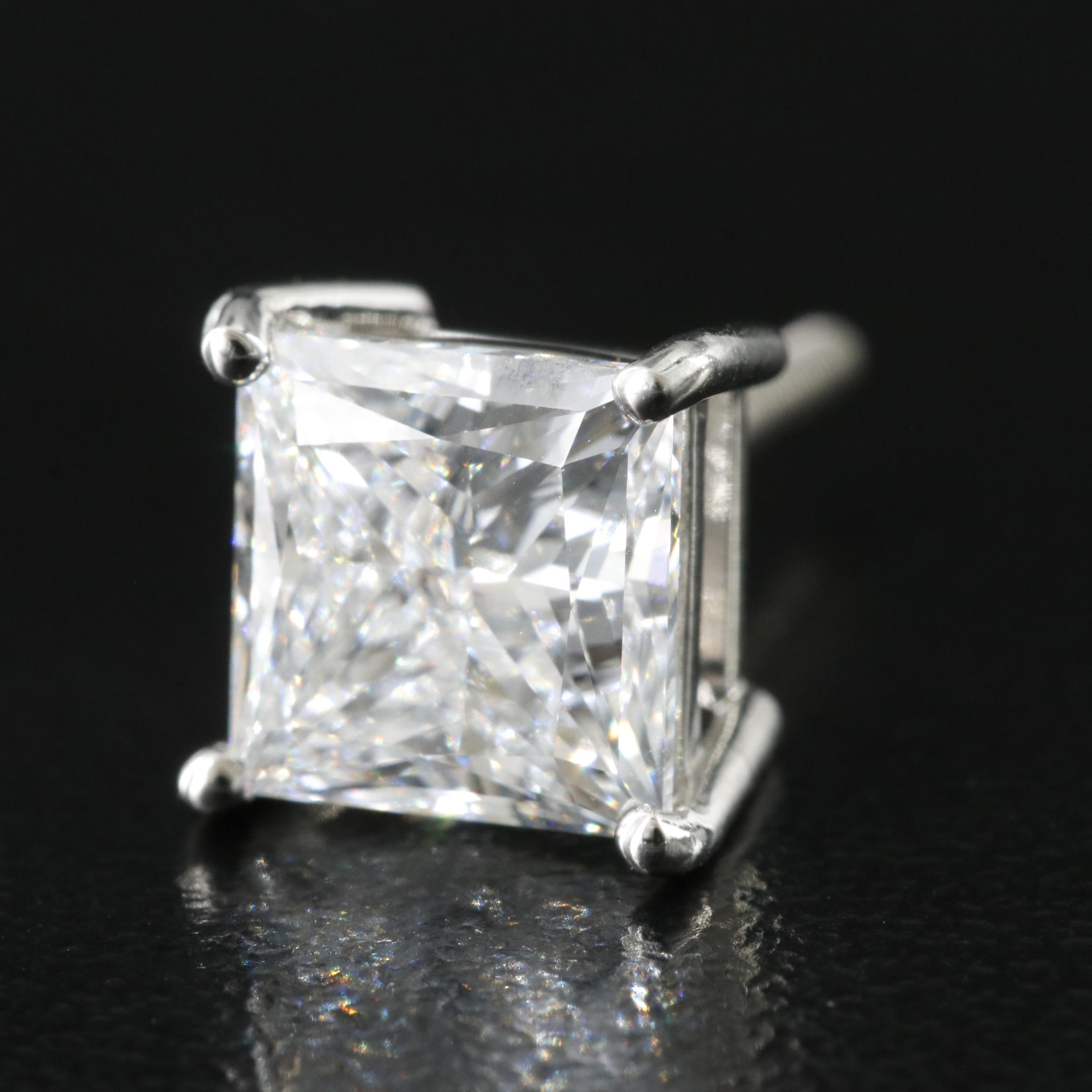 Platinum 4.61 CTW Lab Grown Diamond Stud Earrings with IGI Reports