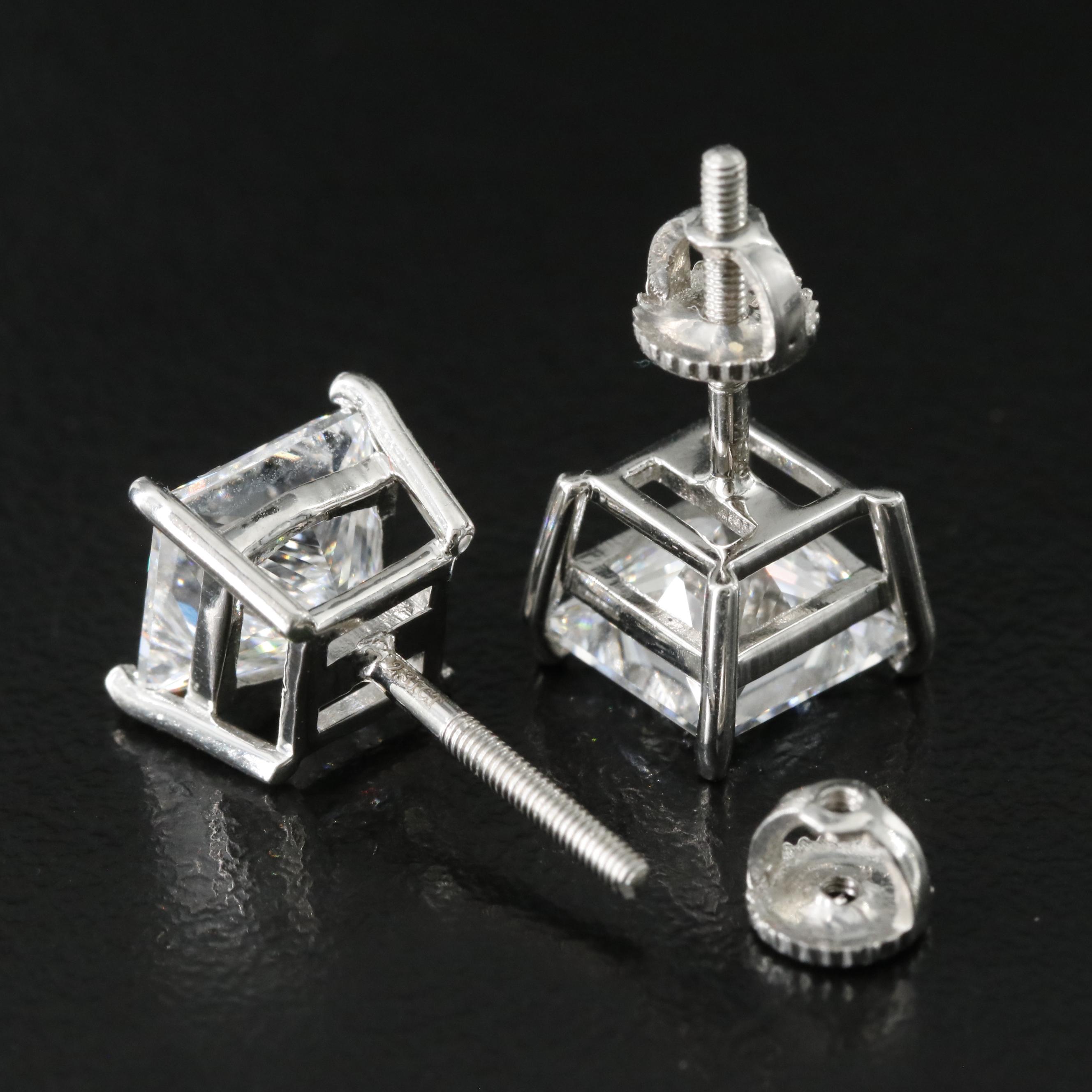 Platinum 4.61 CTW Lab Grown Diamond Stud Earrings with IGI Reports