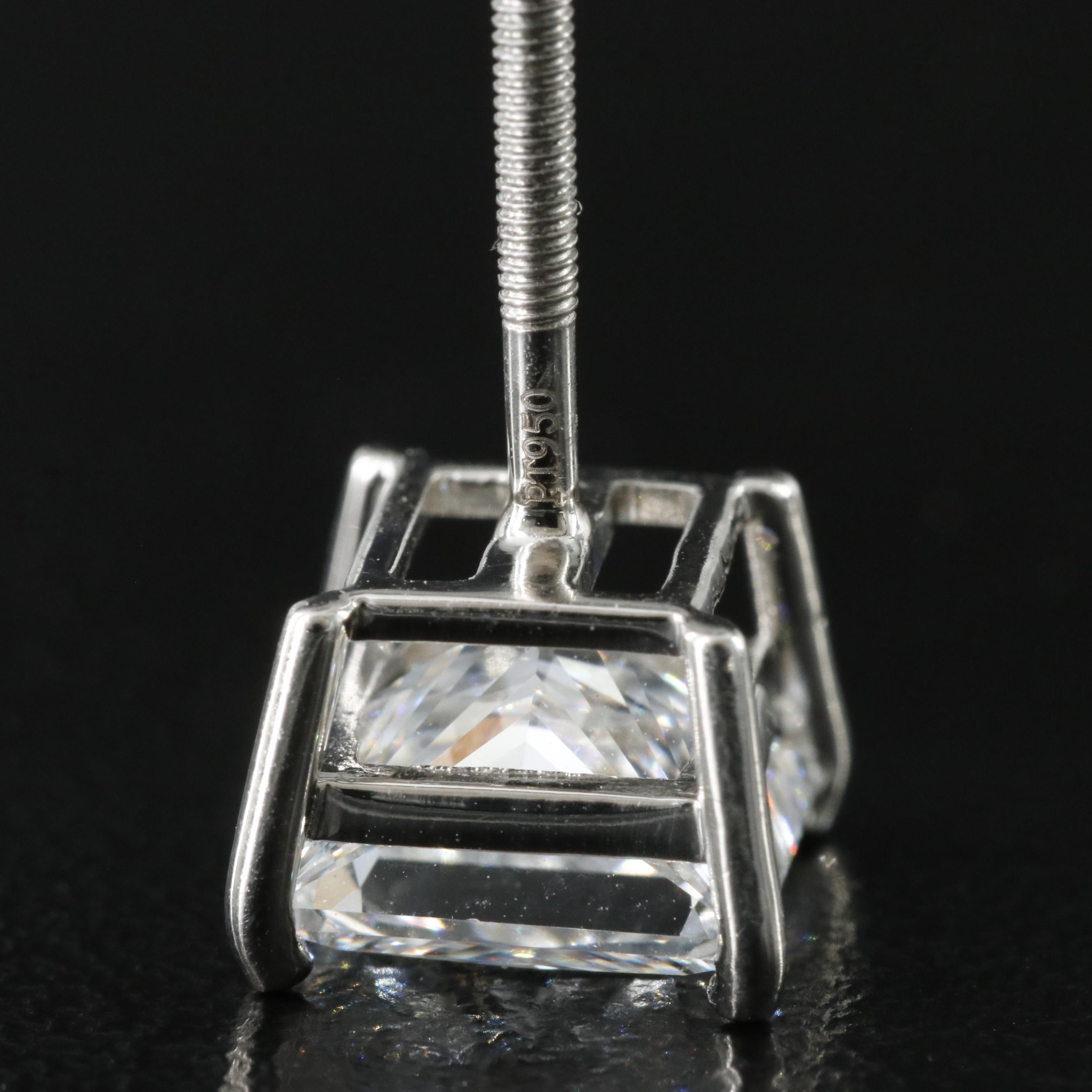 Platinum 4.61 CTW Lab Grown Diamond Stud Earrings with IGI Reports