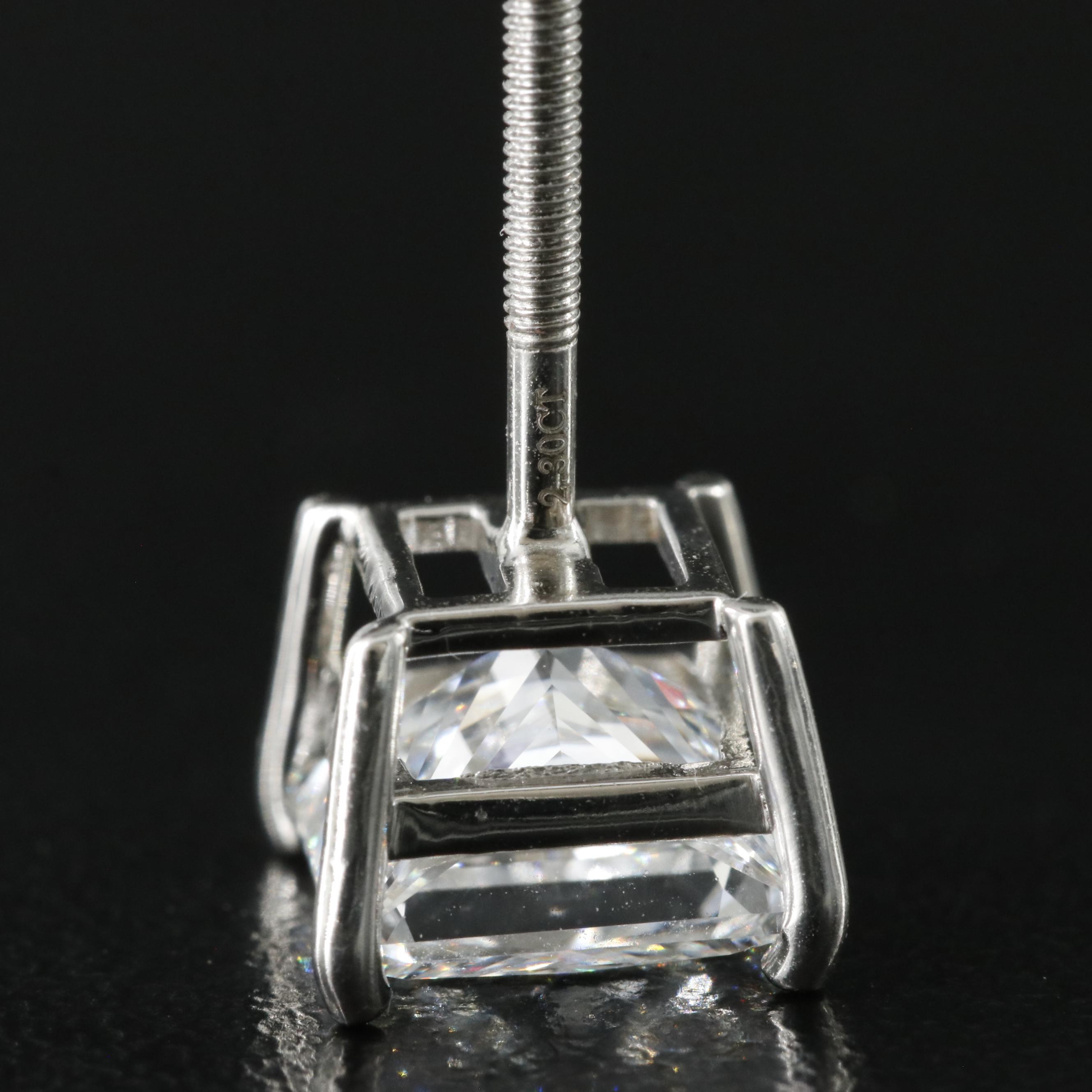 Platinum 4.61 CTW Lab Grown Diamond Stud Earrings with IGI Reports