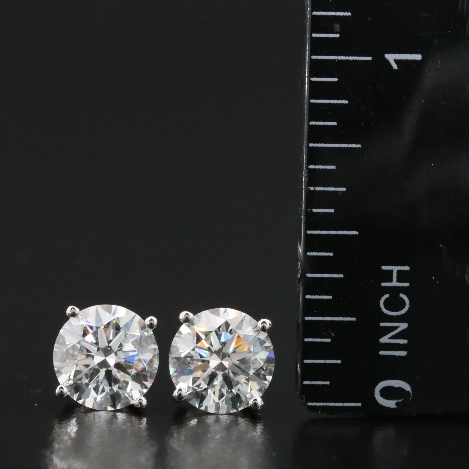 Platinum 3.62 CTW Lab Grown Diamond Stud Earrings with IGI Reports