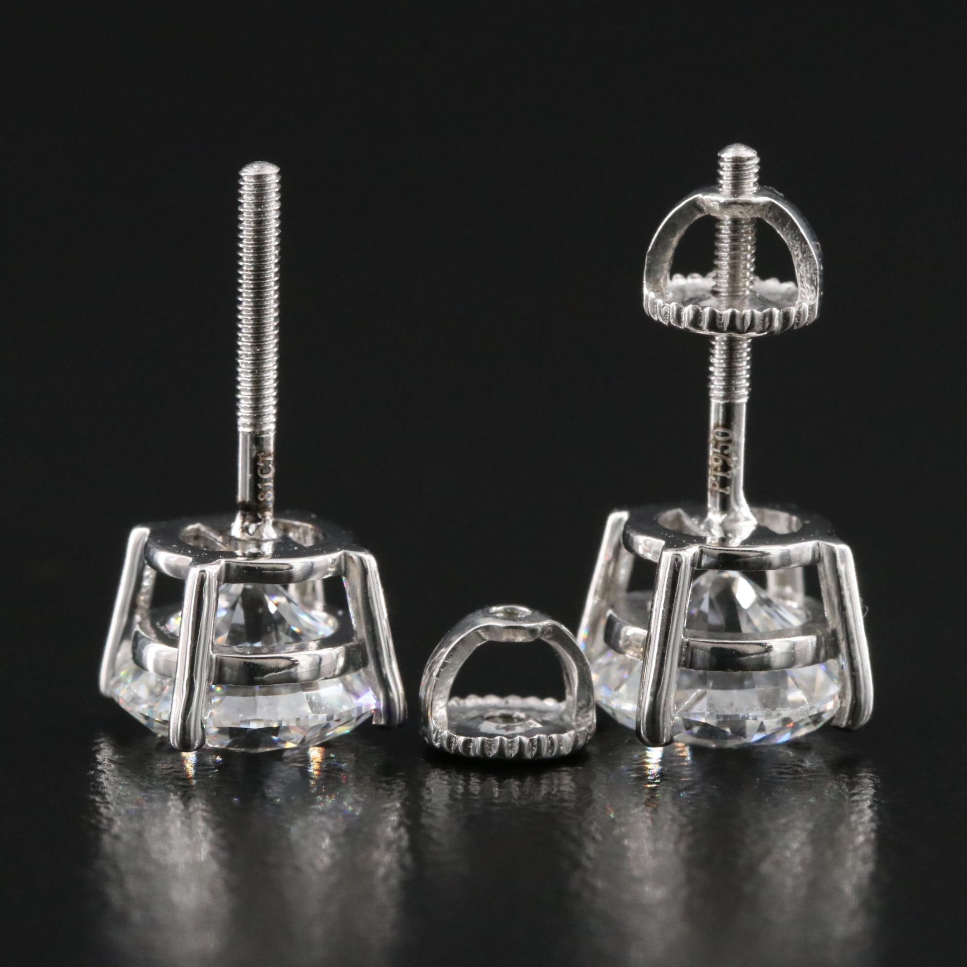 Platinum 3.62 CTW Lab Grown Diamond Stud Earrings with IGI Reports
