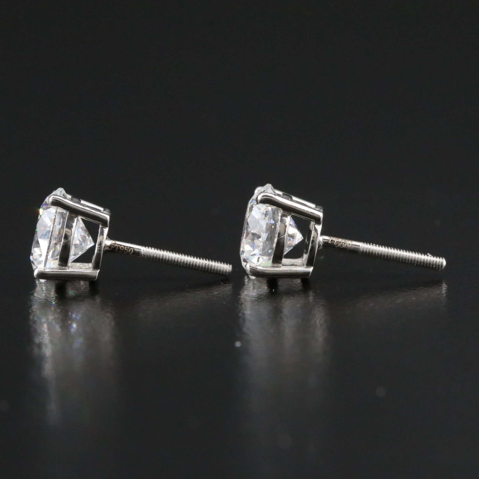 Platinum 3.62 CTW Lab Grown Diamond Stud Earrings with IGI Reports