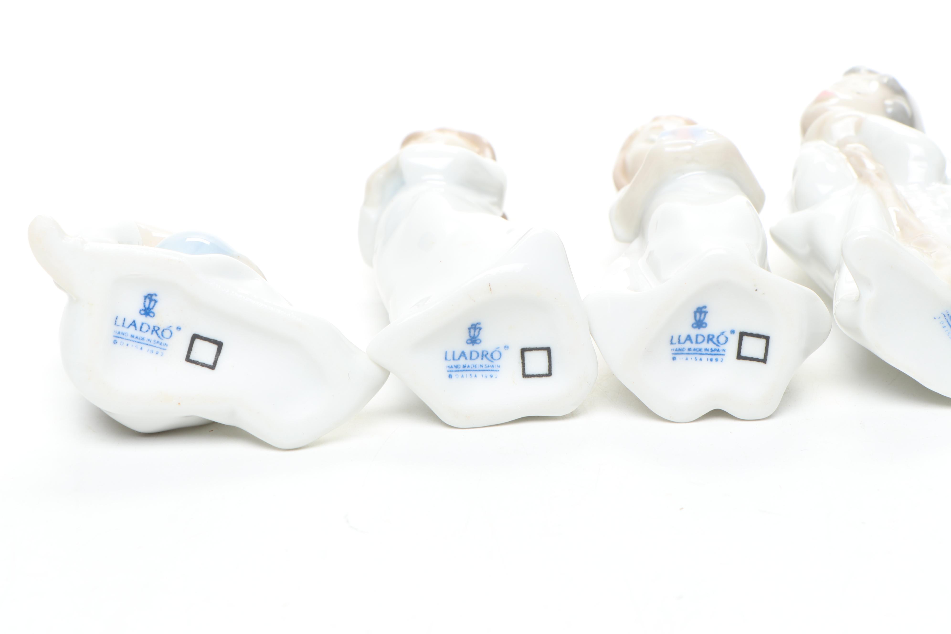 Lladró "Ballerina Sitting" Porcelain Figurine with Lladró Porcelain Ornmanets