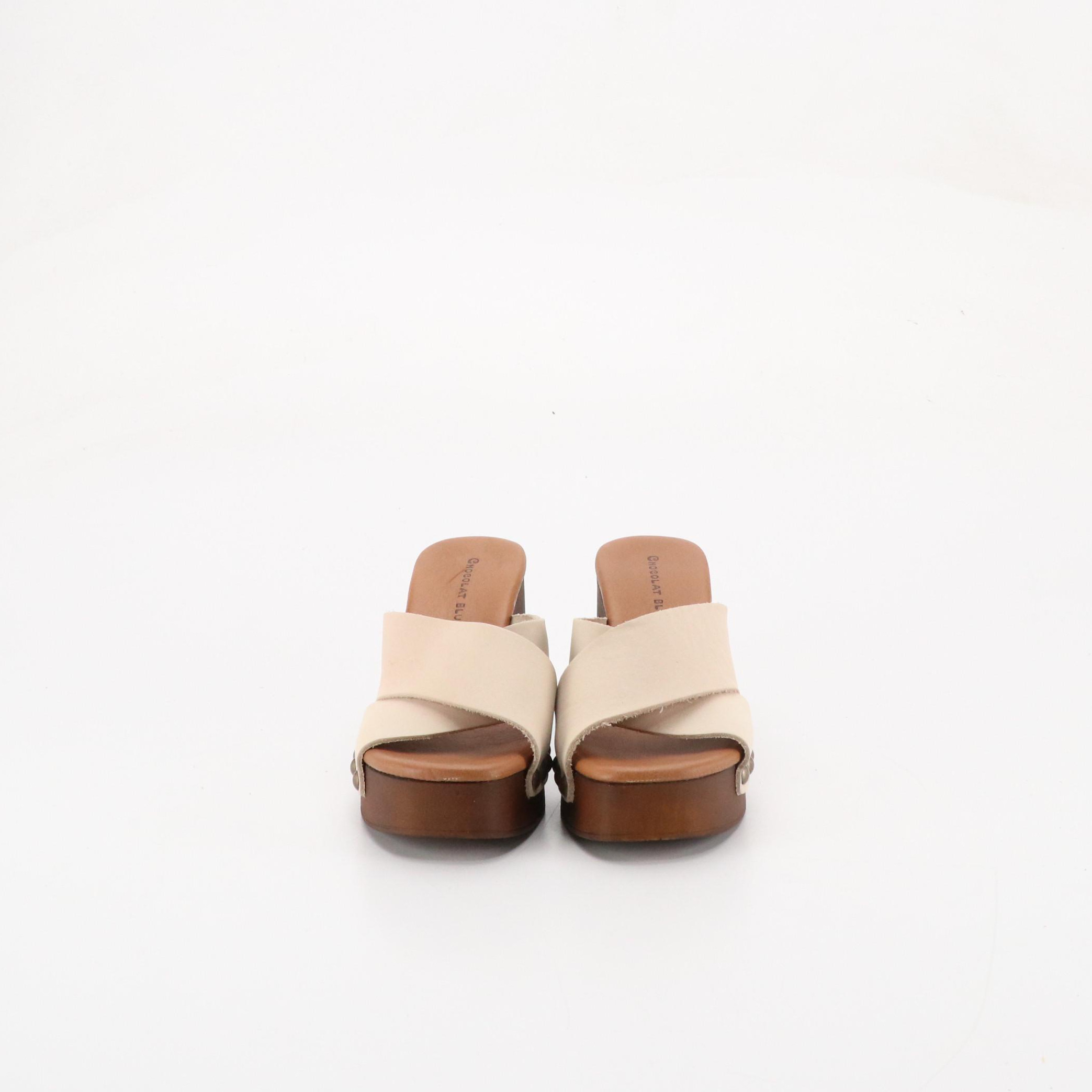 Chocolat Blu Studded Criss-Cross Leather Platform Sandals