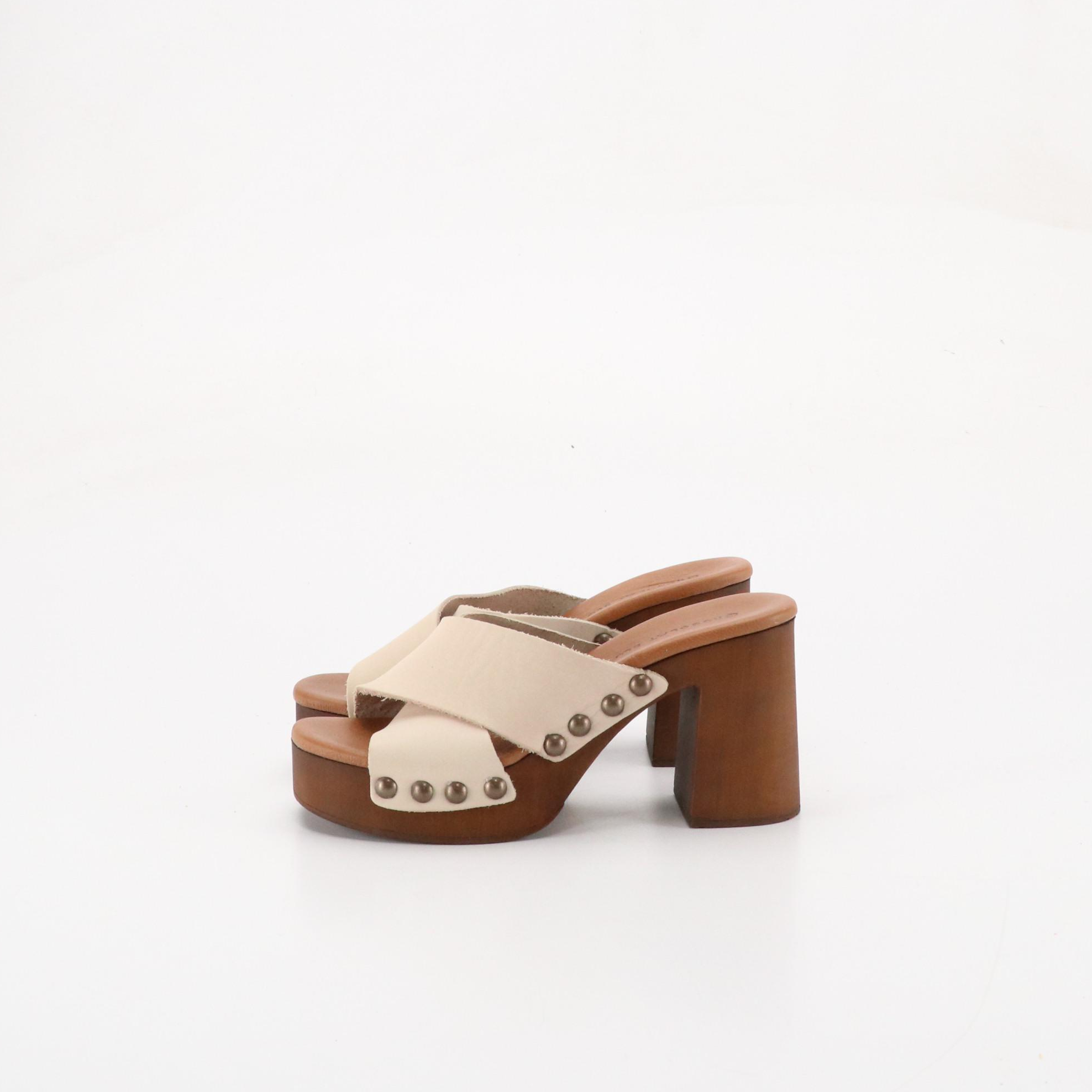 Chocolat Blu Studded Criss-Cross Leather Platform Sandals