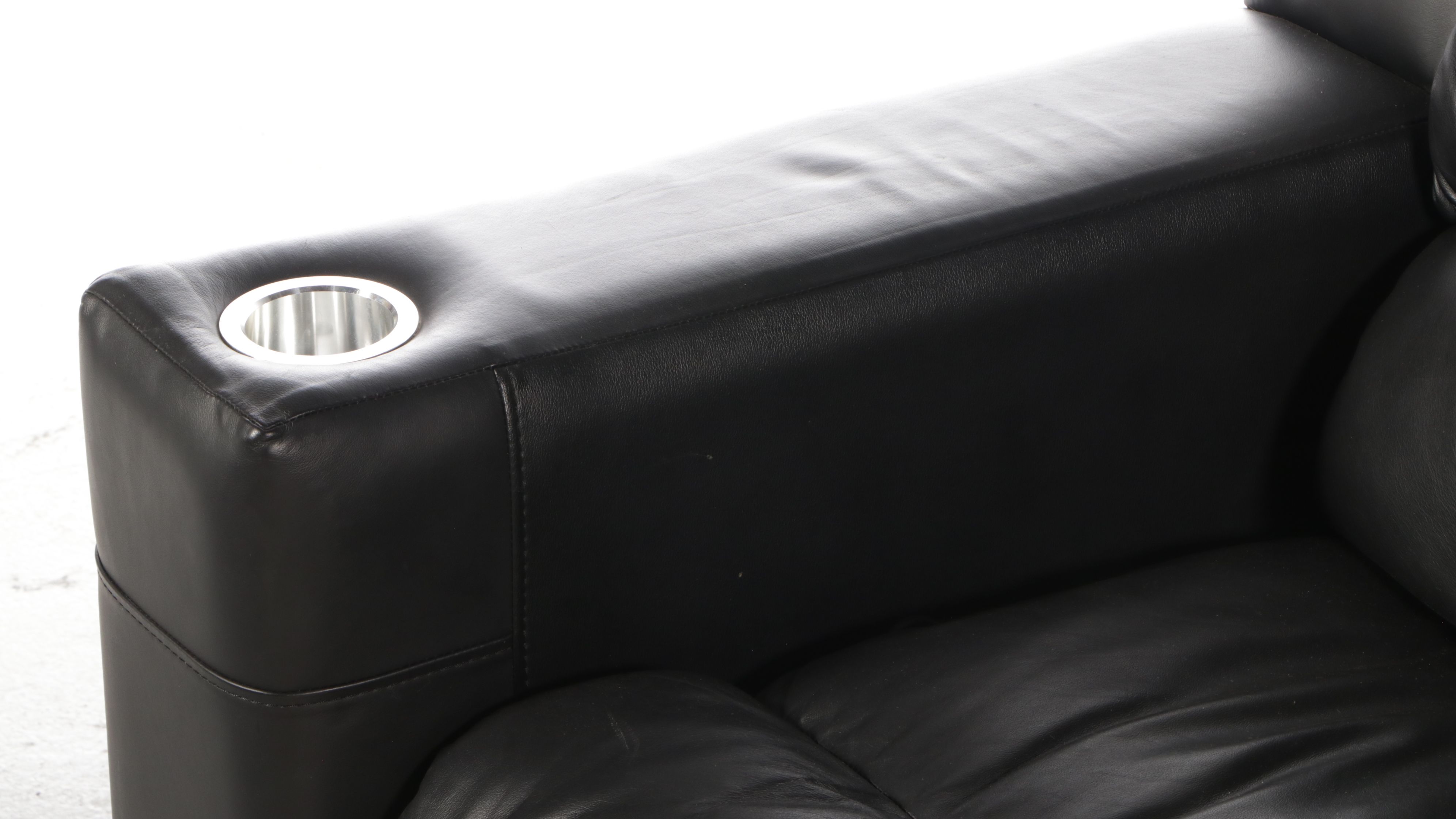 Klaussner Contemporary Black Leather Sectional