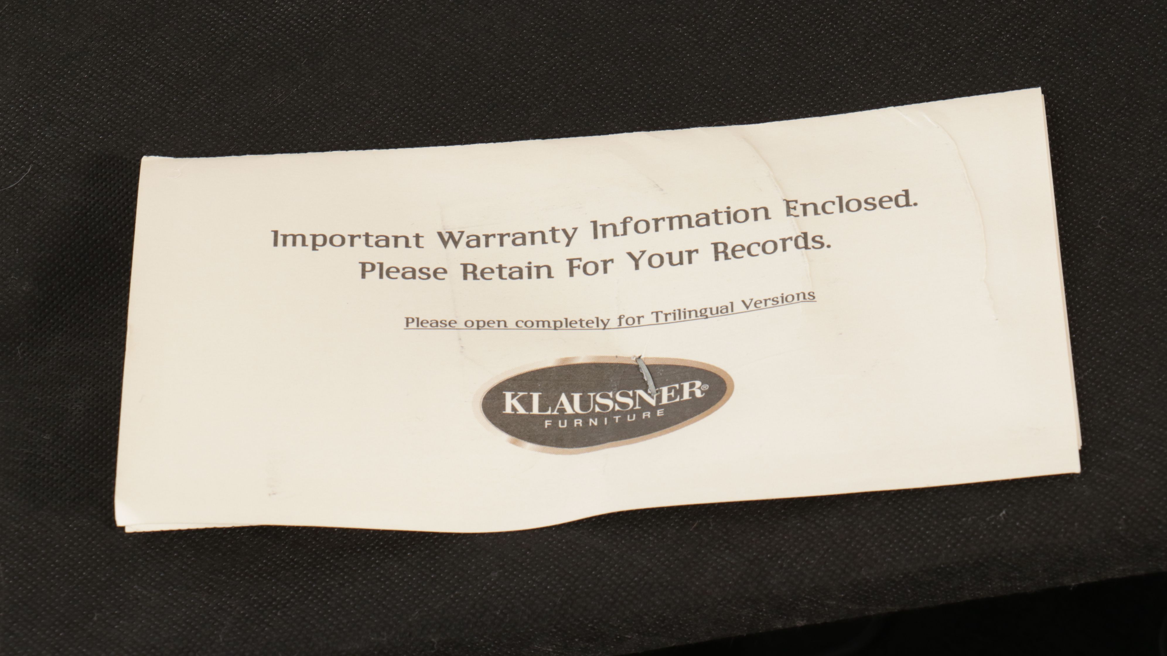 Klaussner Contemporary Black Leather Sectional