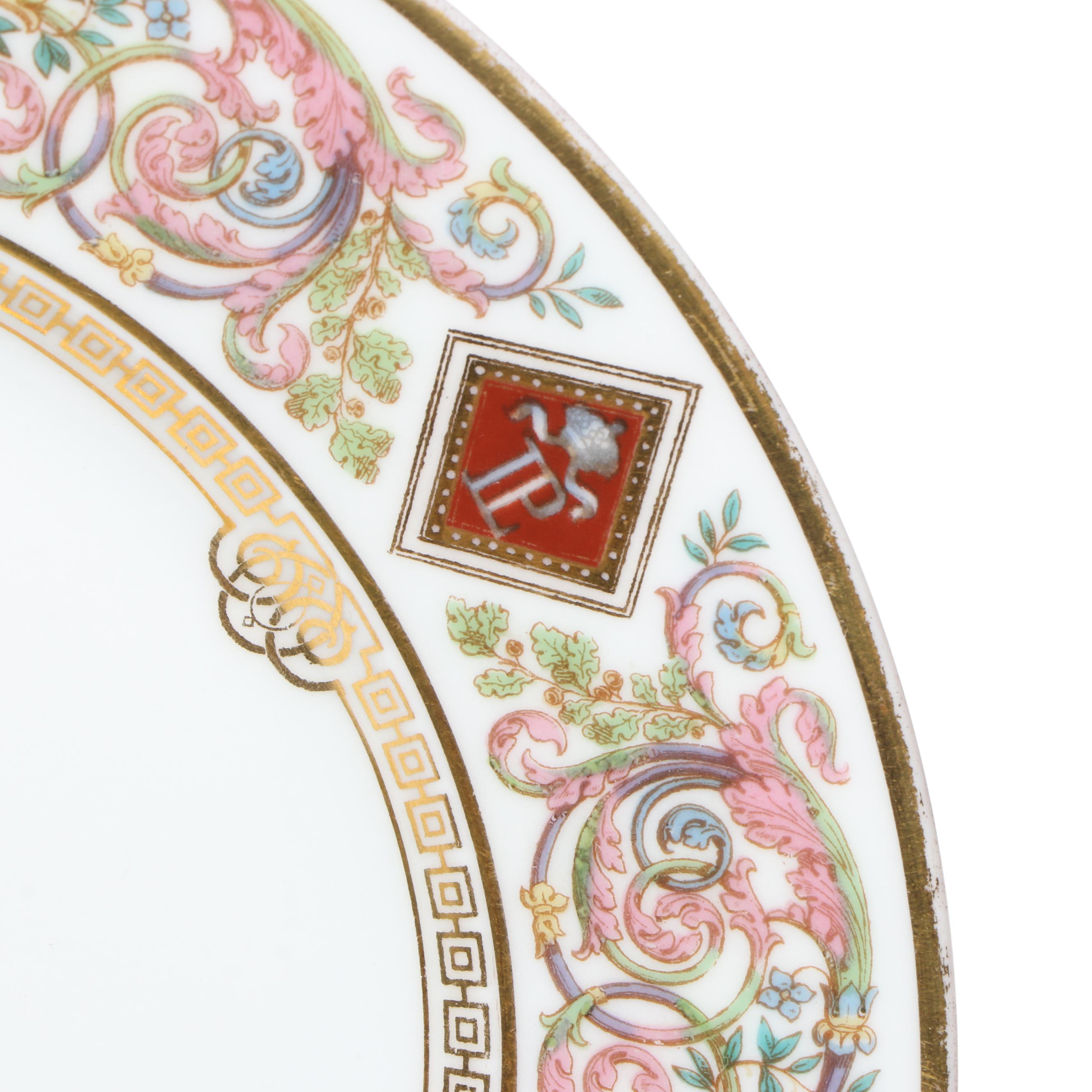 Sèvres Louis Philippe "Ordinaire de Fontainebleau" Porcelain Plates, 1846
