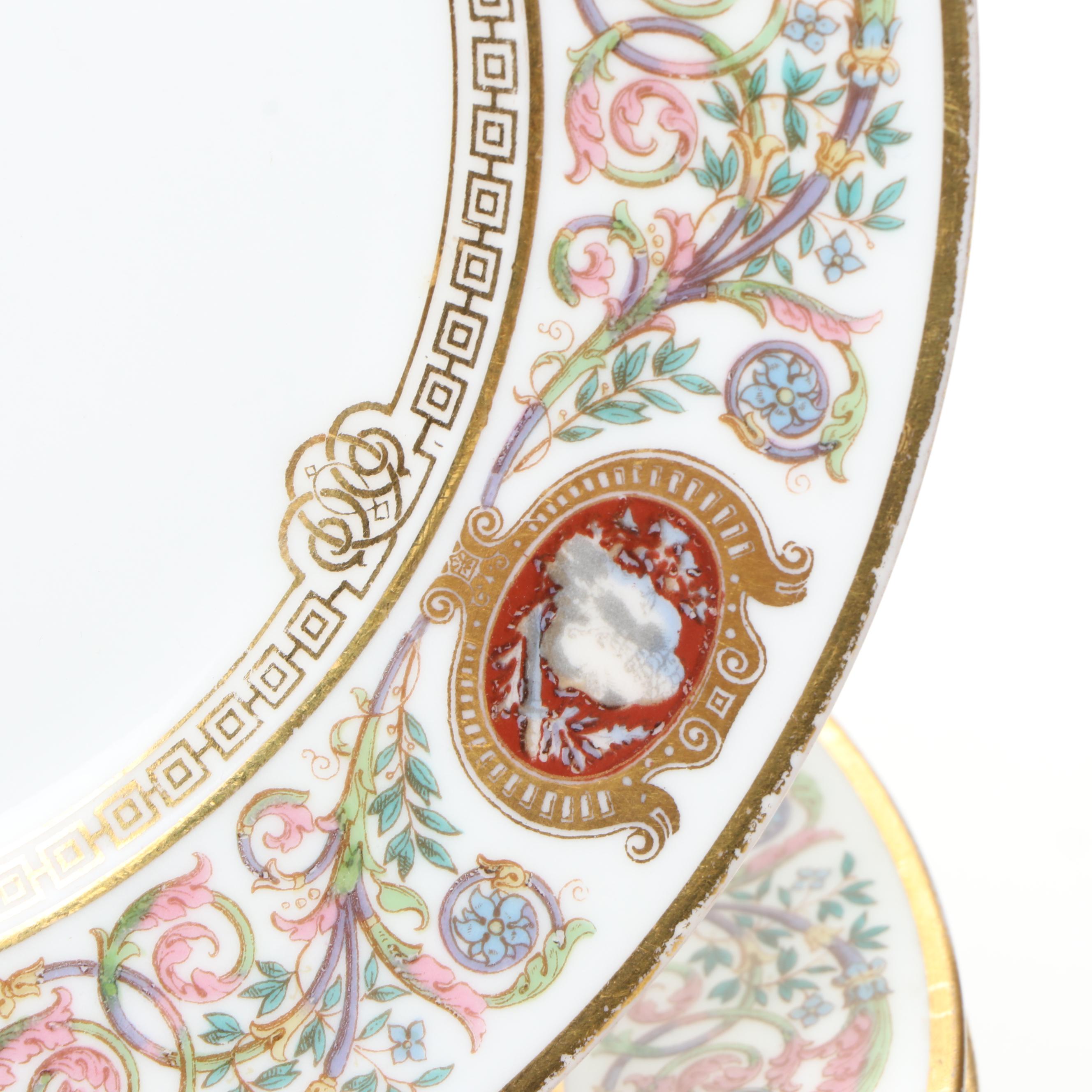 Sèvres Louis Philippe "Ordinaire de Fontainebleau" Porcelain Plates, 1846