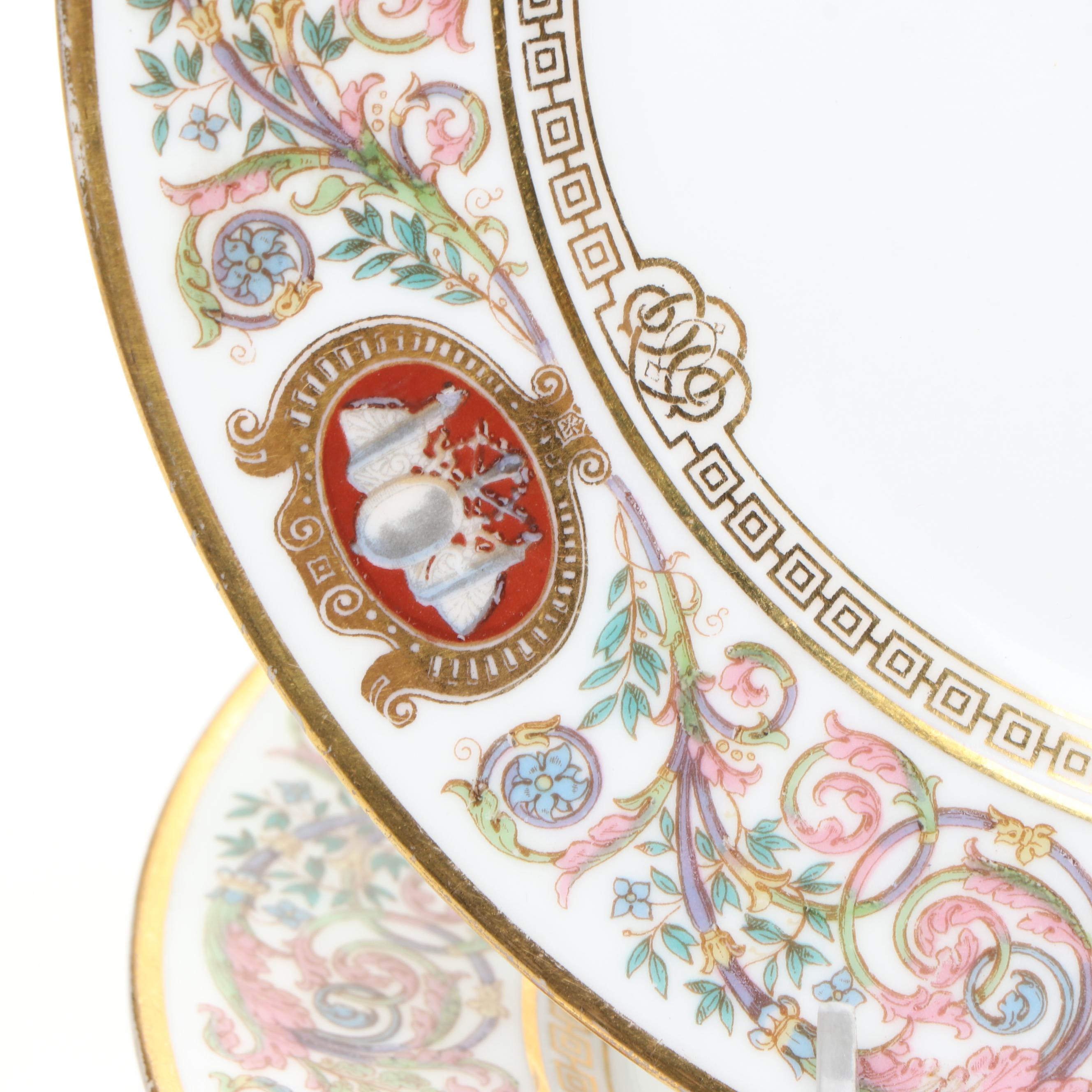 Sèvres Louis Philippe "Ordinaire de Fontainebleau" Porcelain Plates, 1846