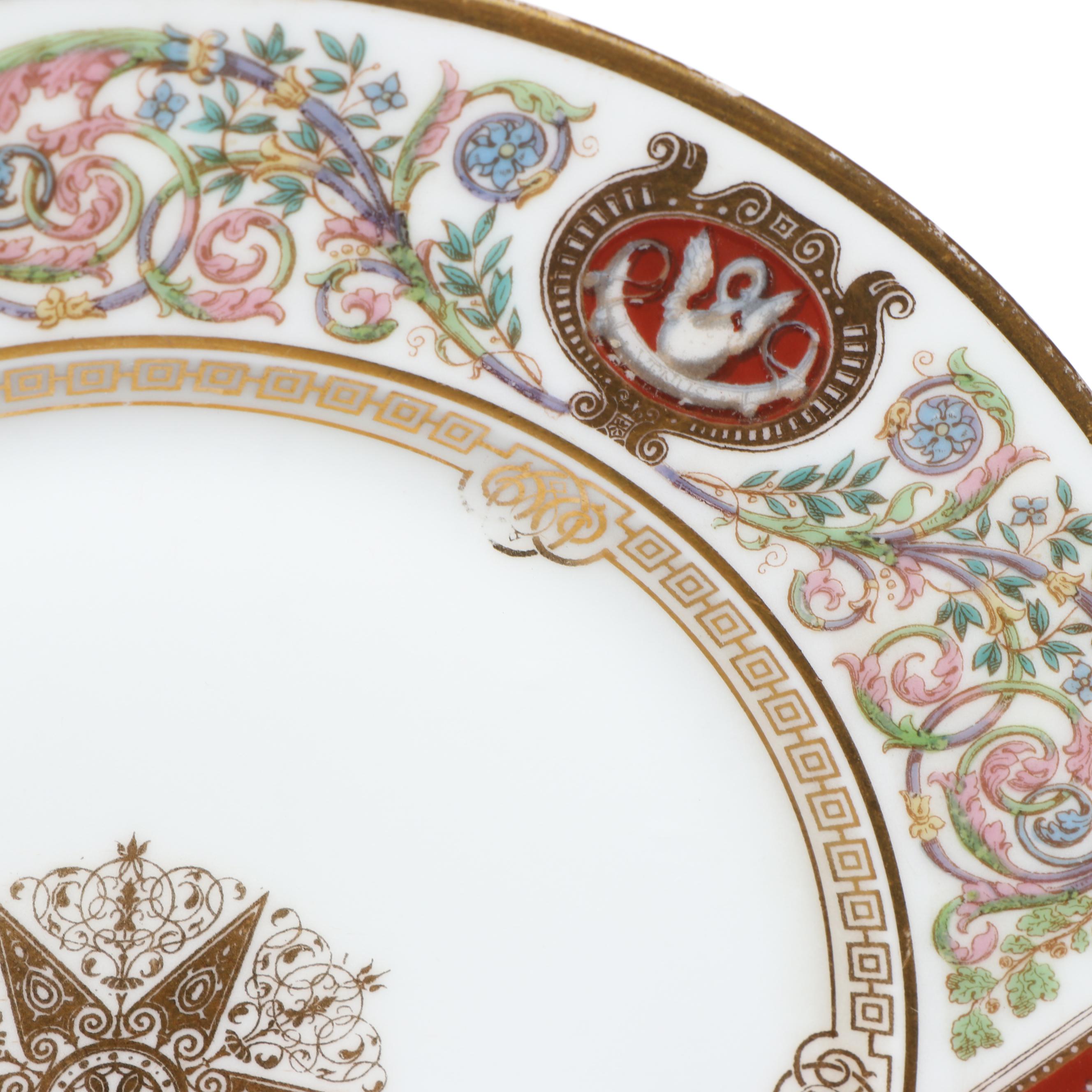 Sèvres Louis Philippe "Ordinaire de Fontainebleau" Porcelain Plates, 1846