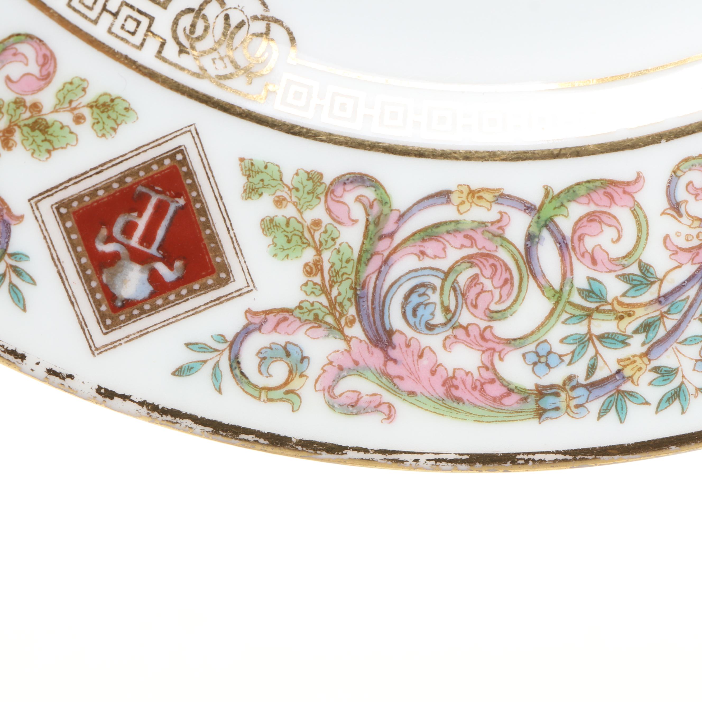 Sèvres Louis Philippe "Ordinaire de Fontainebleau" Porcelain Plates, 1846