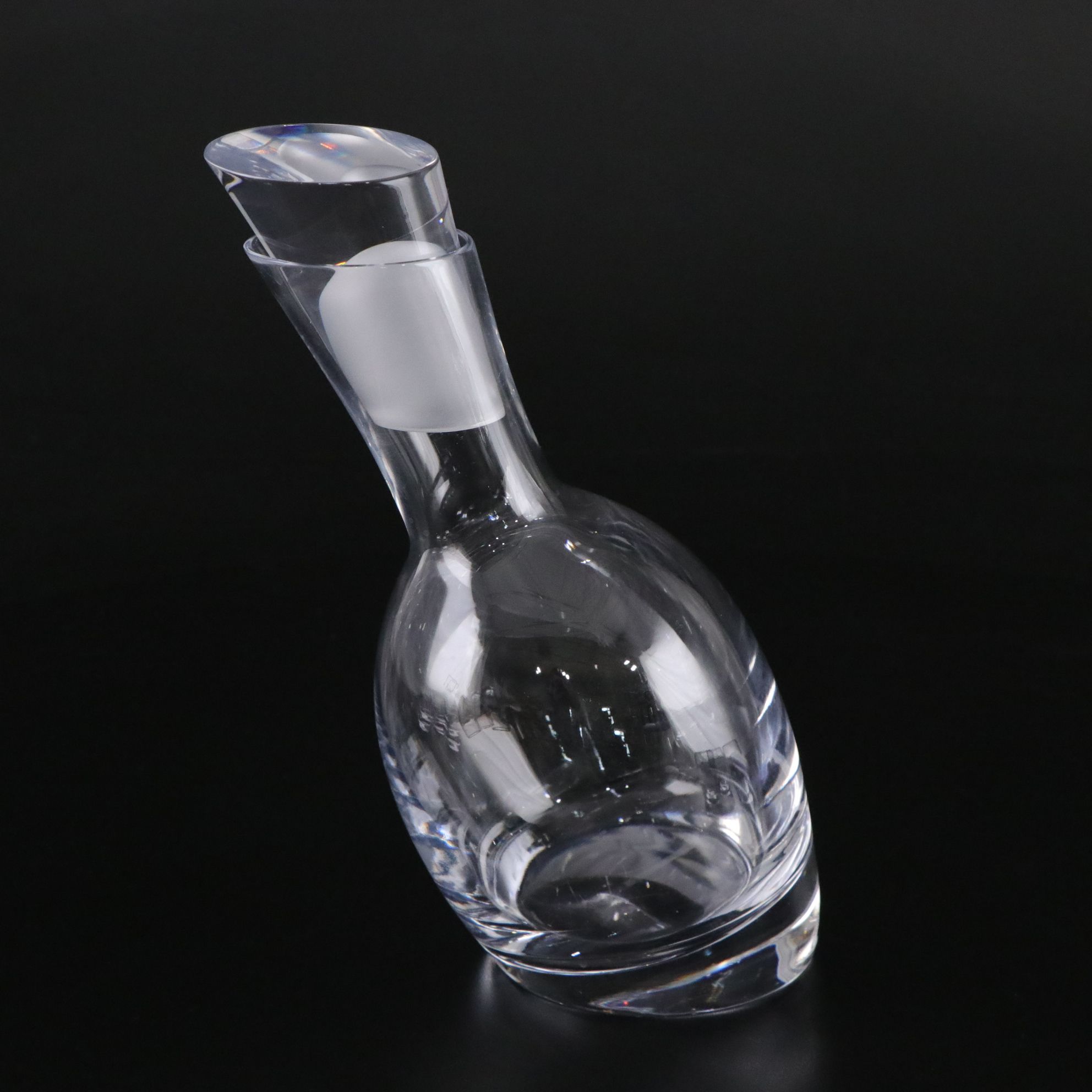 Nambé Crystal Tilt Decanter and Old Fashioned Glasses