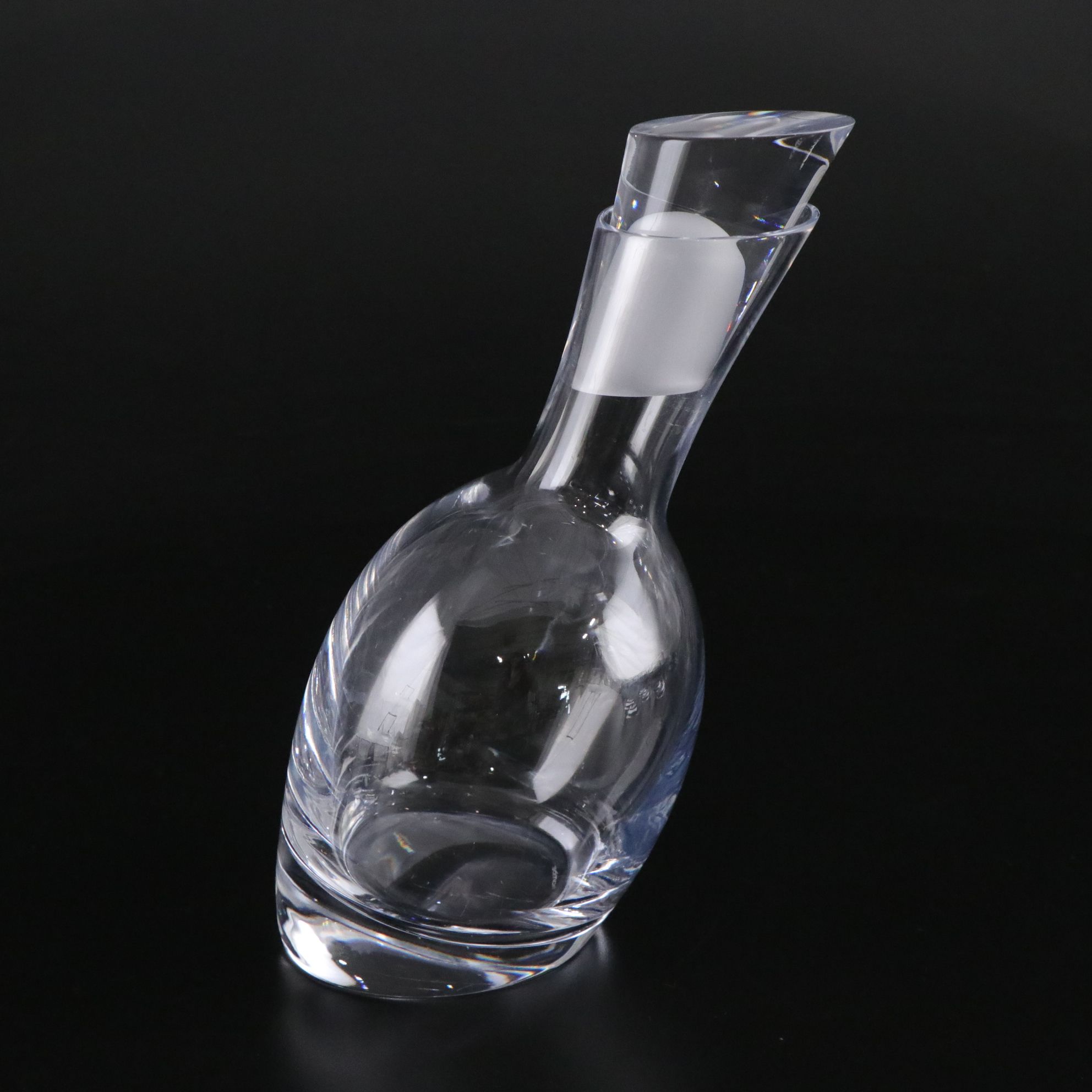 Nambé Crystal Tilt Decanter and Old Fashioned Glasses