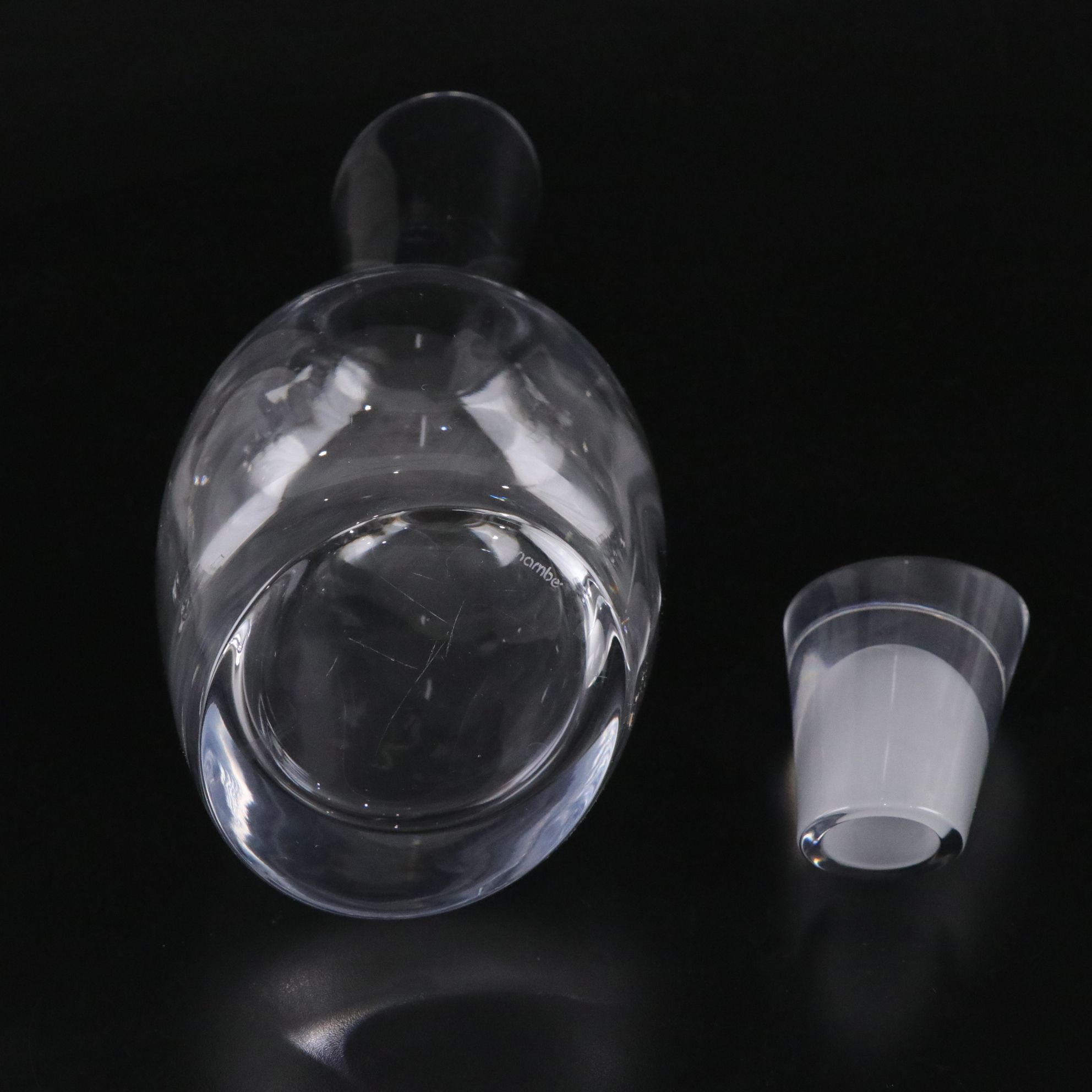 Nambé Crystal Tilt Decanter and Old Fashioned Glasses