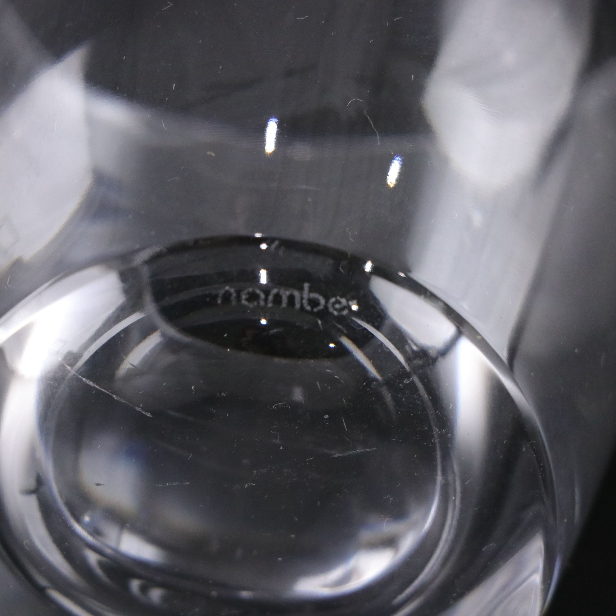 Nambé Crystal Tilt Decanter and Old Fashioned Glasses