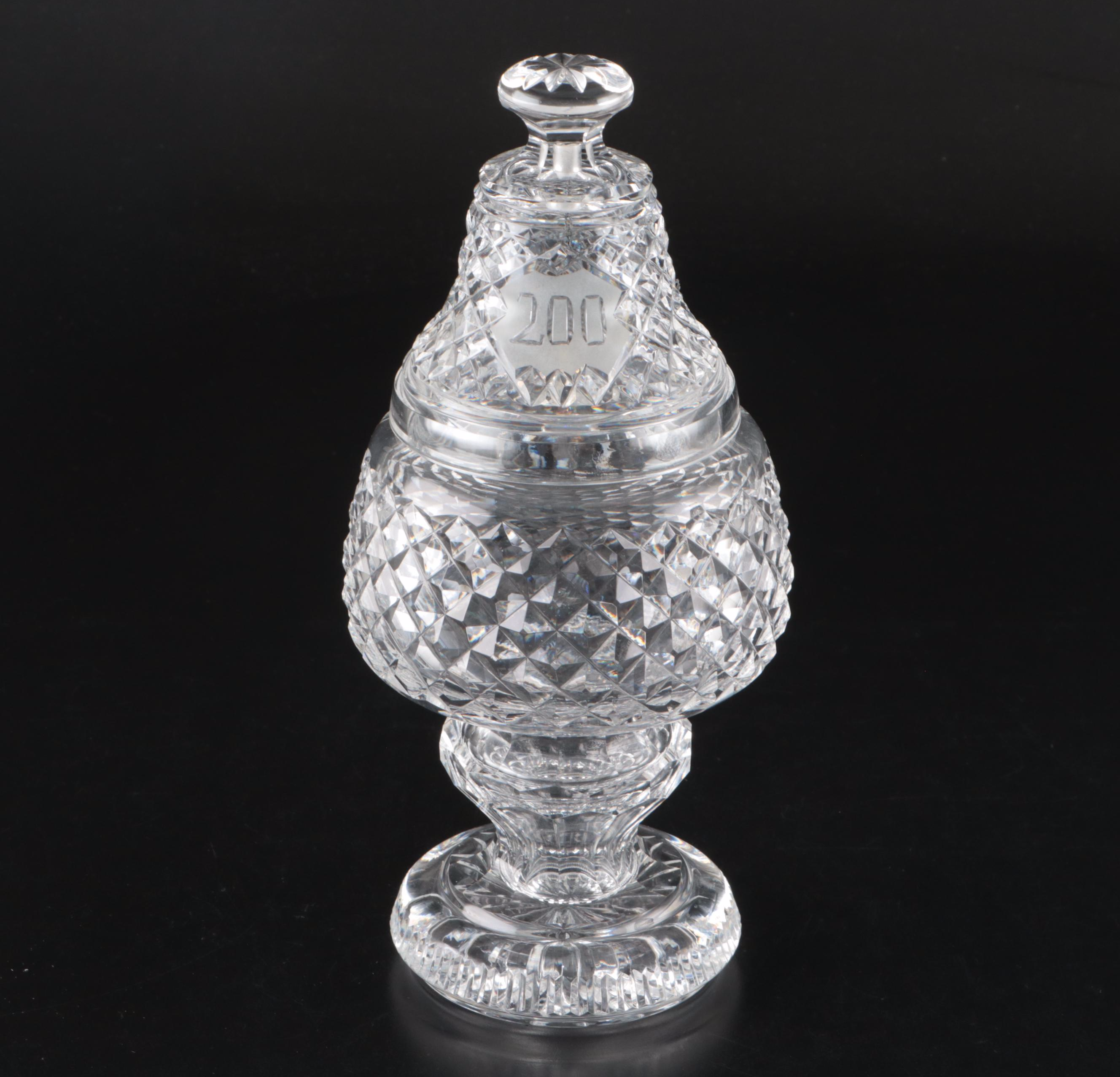 Pair of Waterford "Bicentennial Bell" Crystal Lidded Jars, 1976–1977