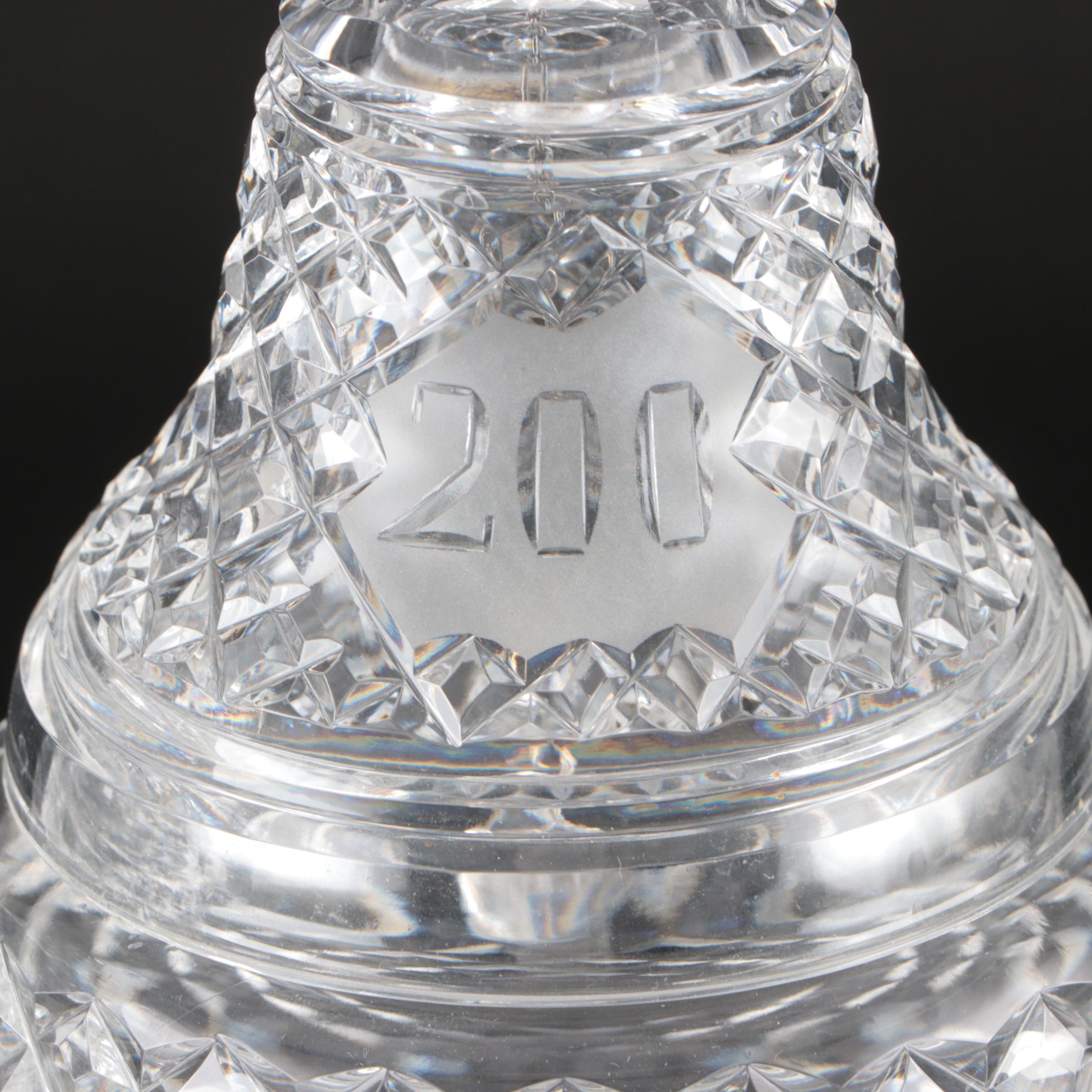 Pair of Waterford "Bicentennial Bell" Crystal Lidded Jars, 1976–1977