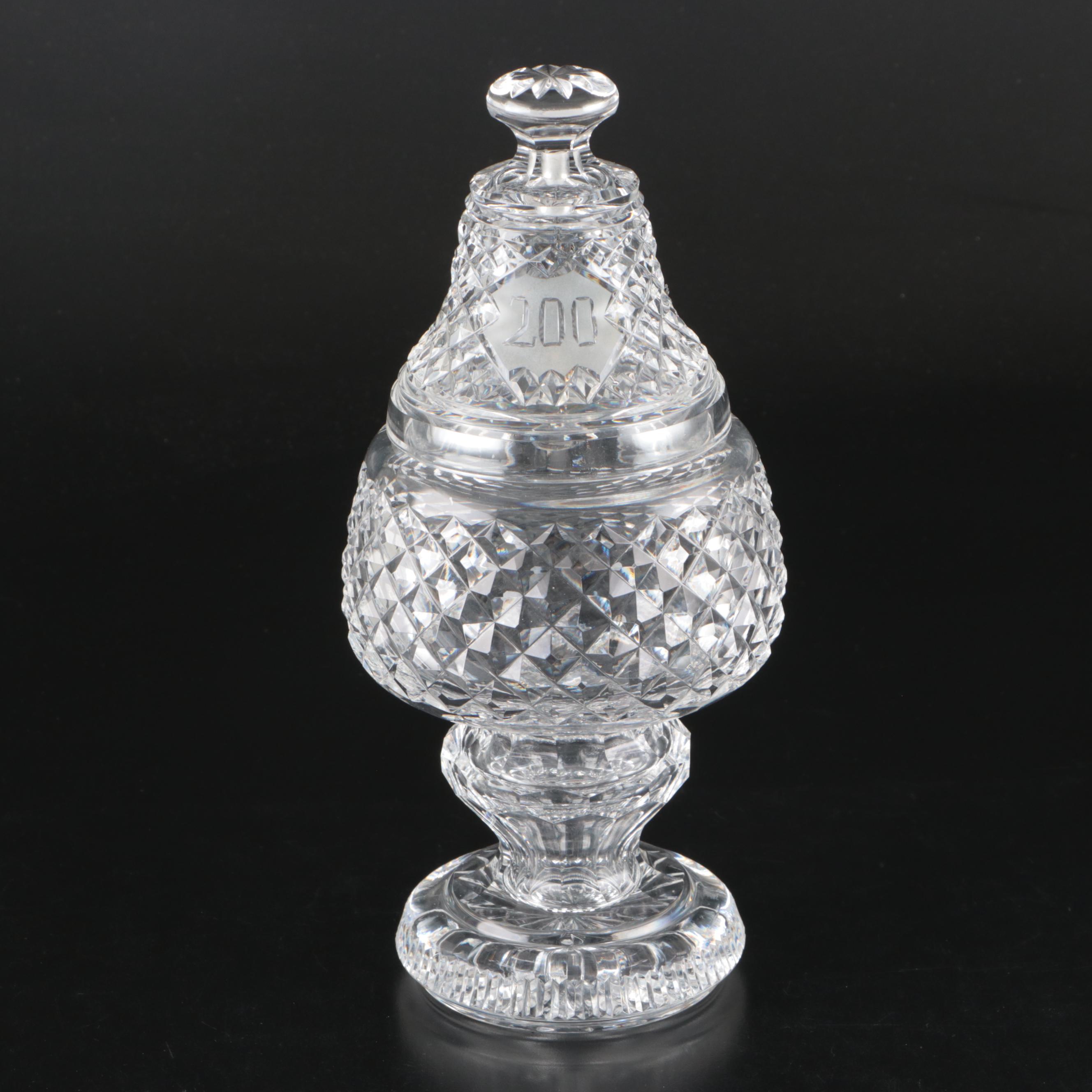 Pair of Waterford "Bicentennial Bell" Crystal Lidded Jars, 1976–1977