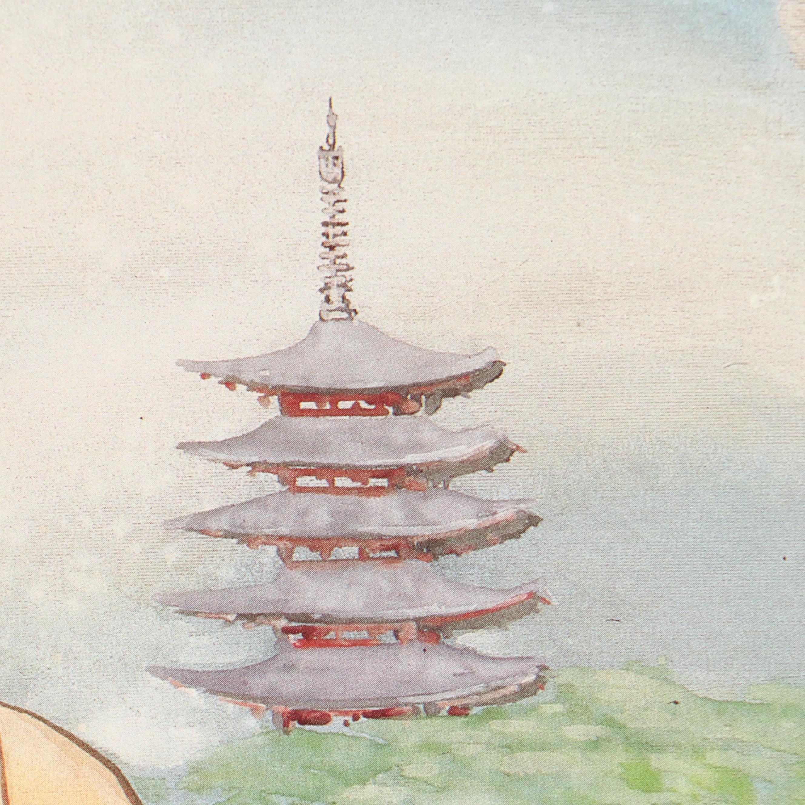 John Cheng Offset Lithographs of Figures in Traditional Japanese Clothing