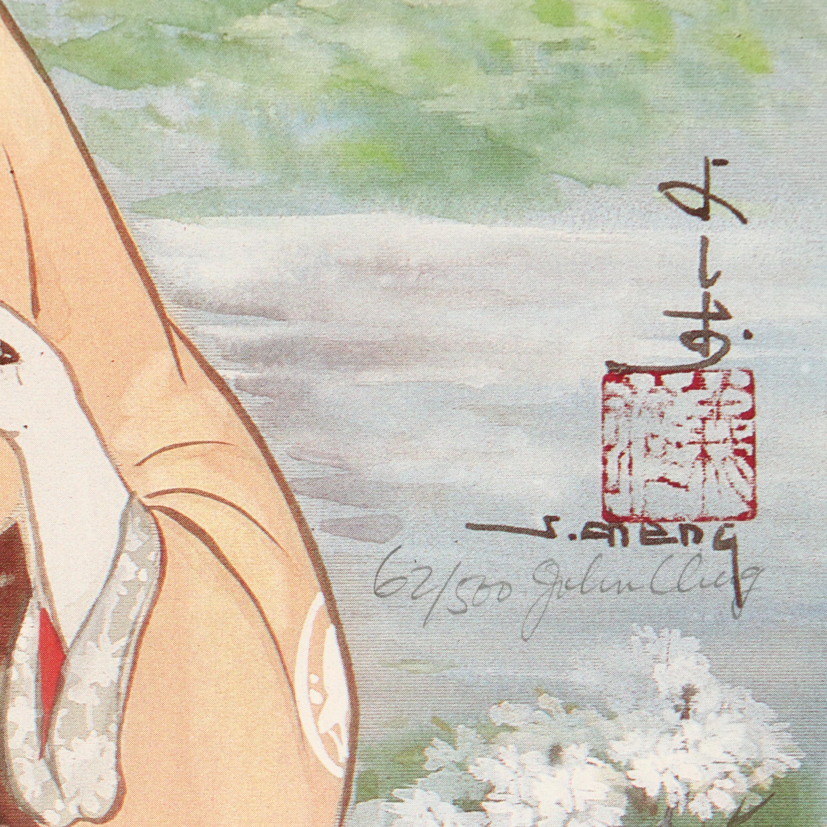 John Cheng Offset Lithographs of Figures in Traditional Japanese Clothing