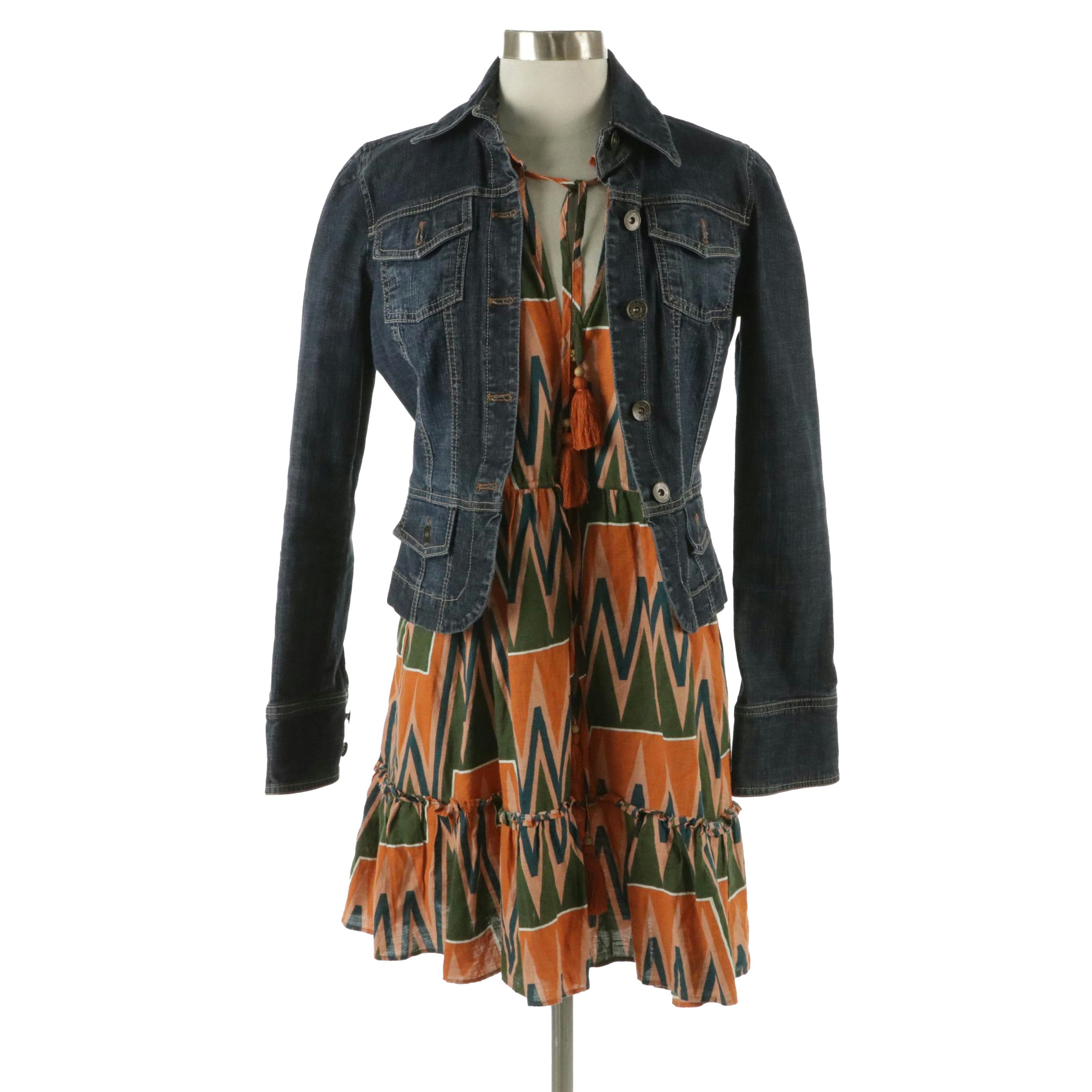 Calvin Klein Jeans Denim Jacket, Veronica Beard Jeans "Danica" Linen Mini Dress