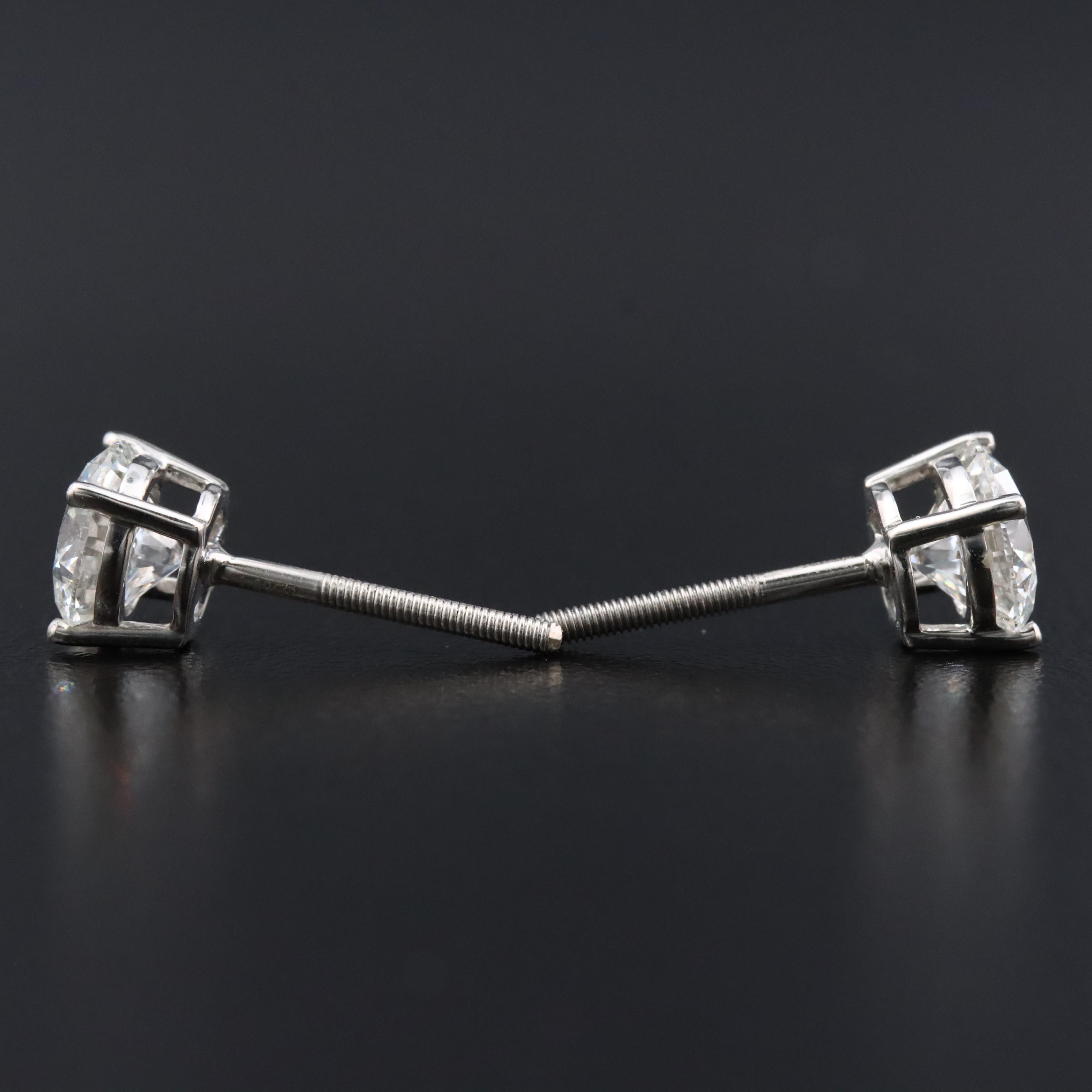 Platinum 2.16 CTW Lab Grown Diamond Stud Earrings with IGI Reports