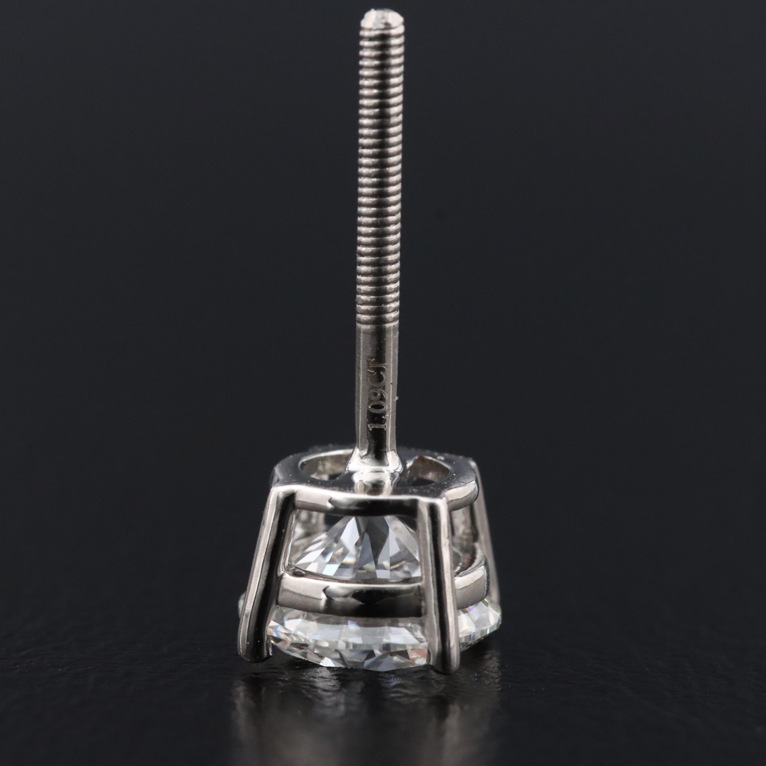 Platinum 2.16 CTW Lab Grown Diamond Stud Earrings with IGI Reports