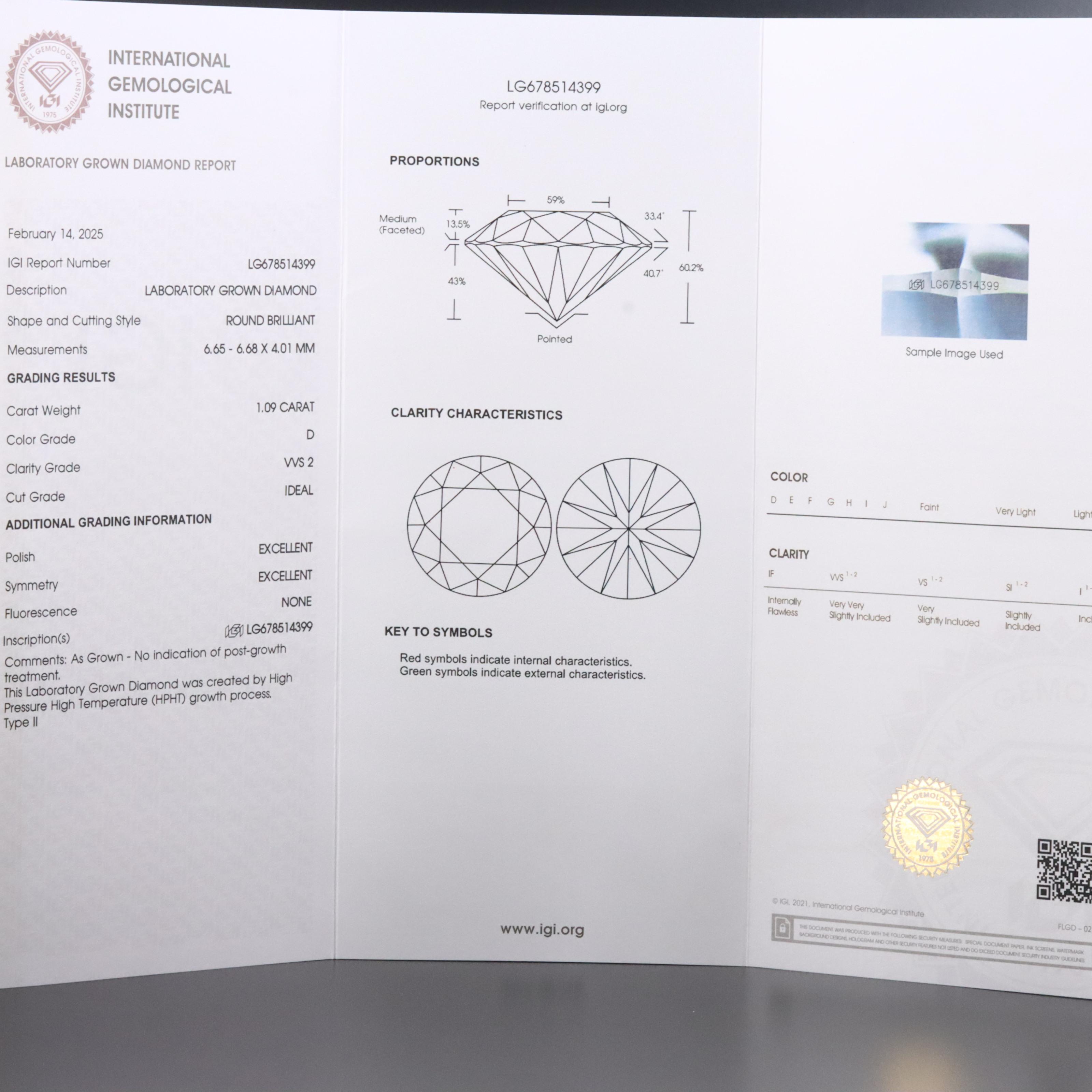 Platinum 2.16 CTW Lab Grown Diamond Stud Earrings with IGI Reports