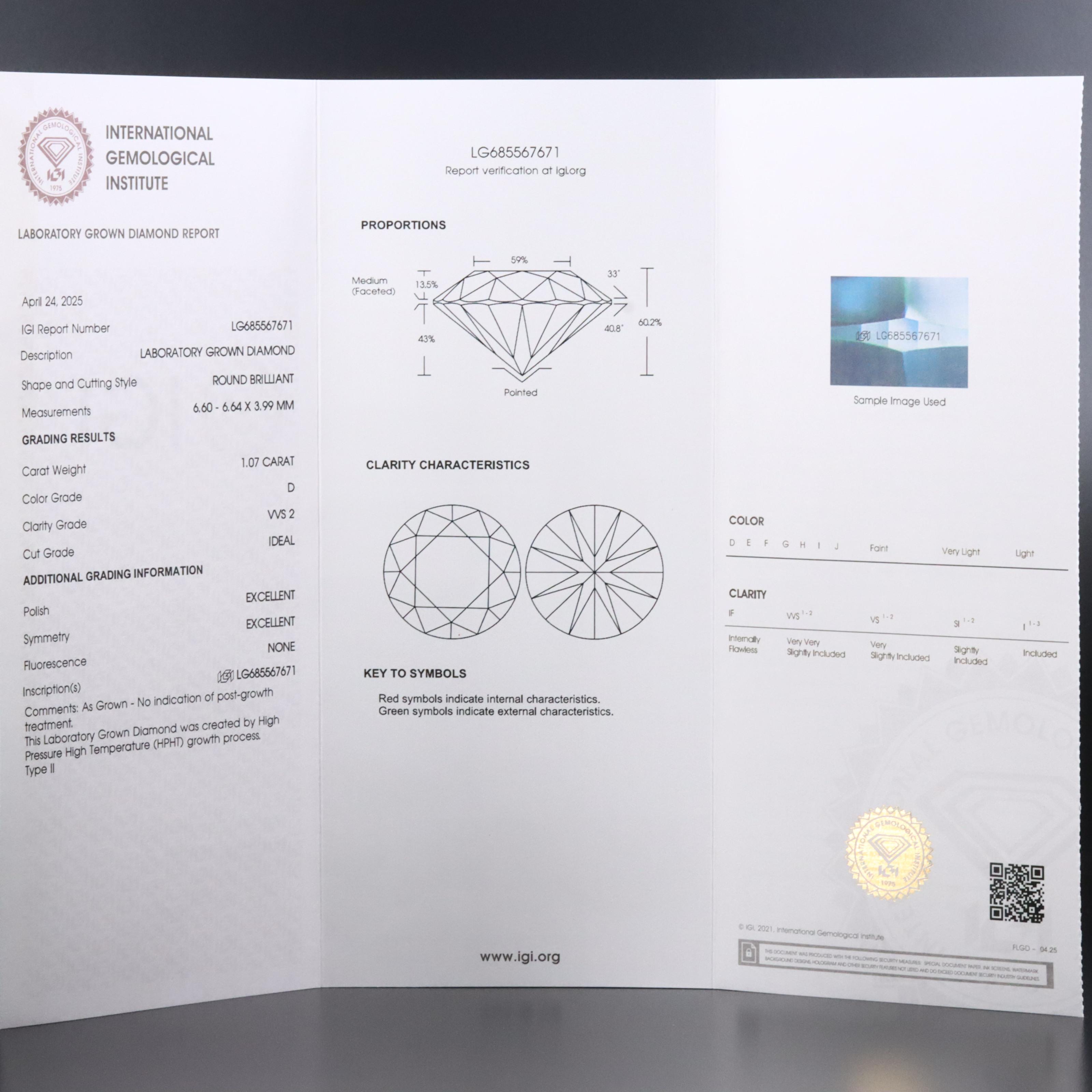 Platinum 2.16 CTW Lab Grown Diamond Stud Earrings with IGI Reports