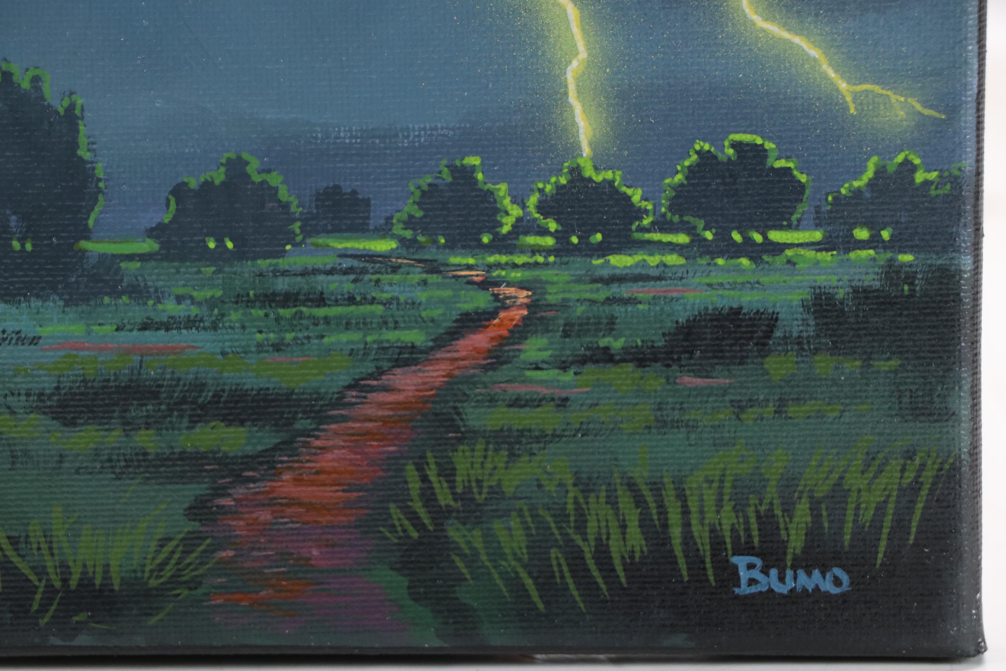 Doug "Bumo" Johnpeer Landscape Oil Painting of Thunderstorm, 2025
