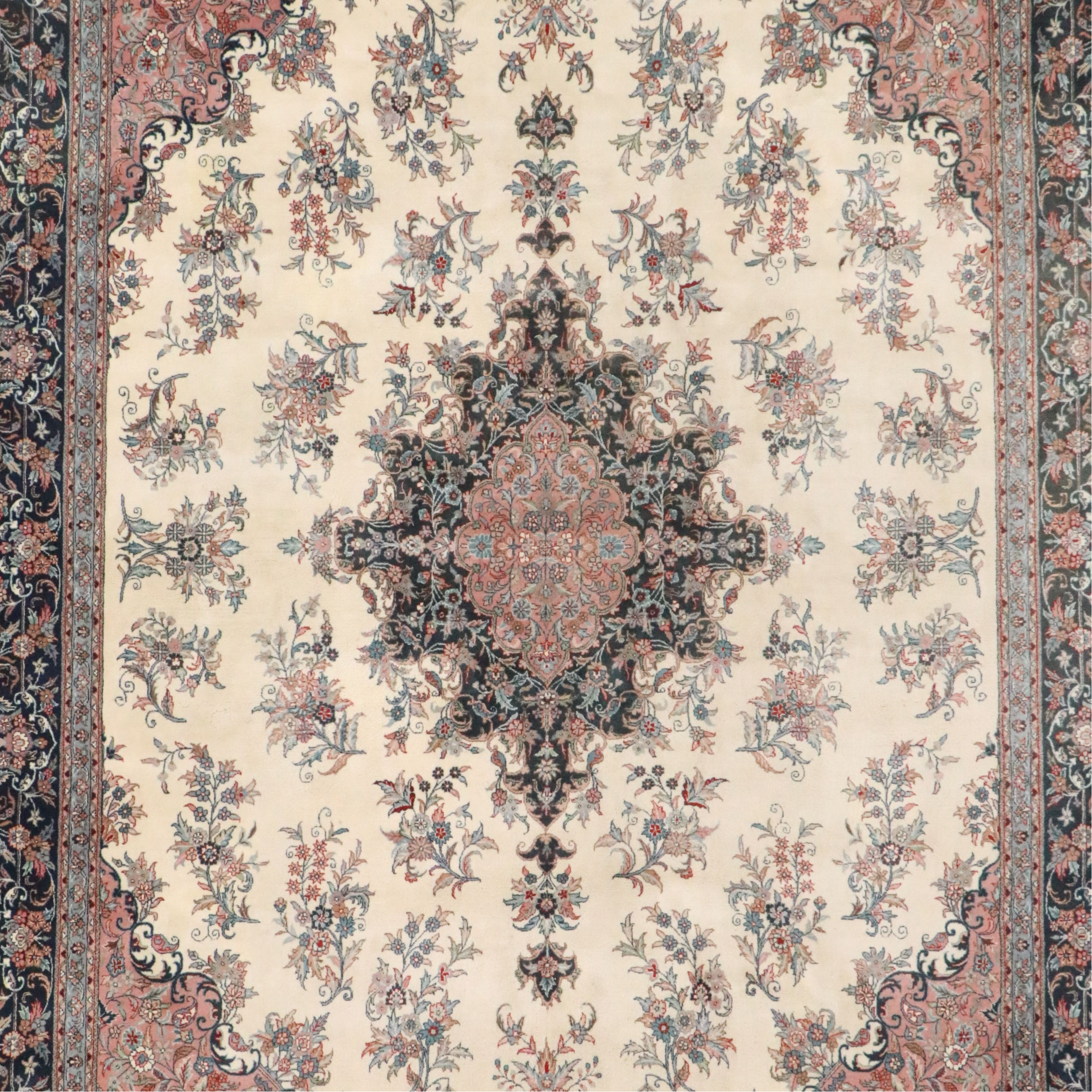 10'1 x 14'10 Hand-Knotted Persian Tabriz Room-Sized Rug