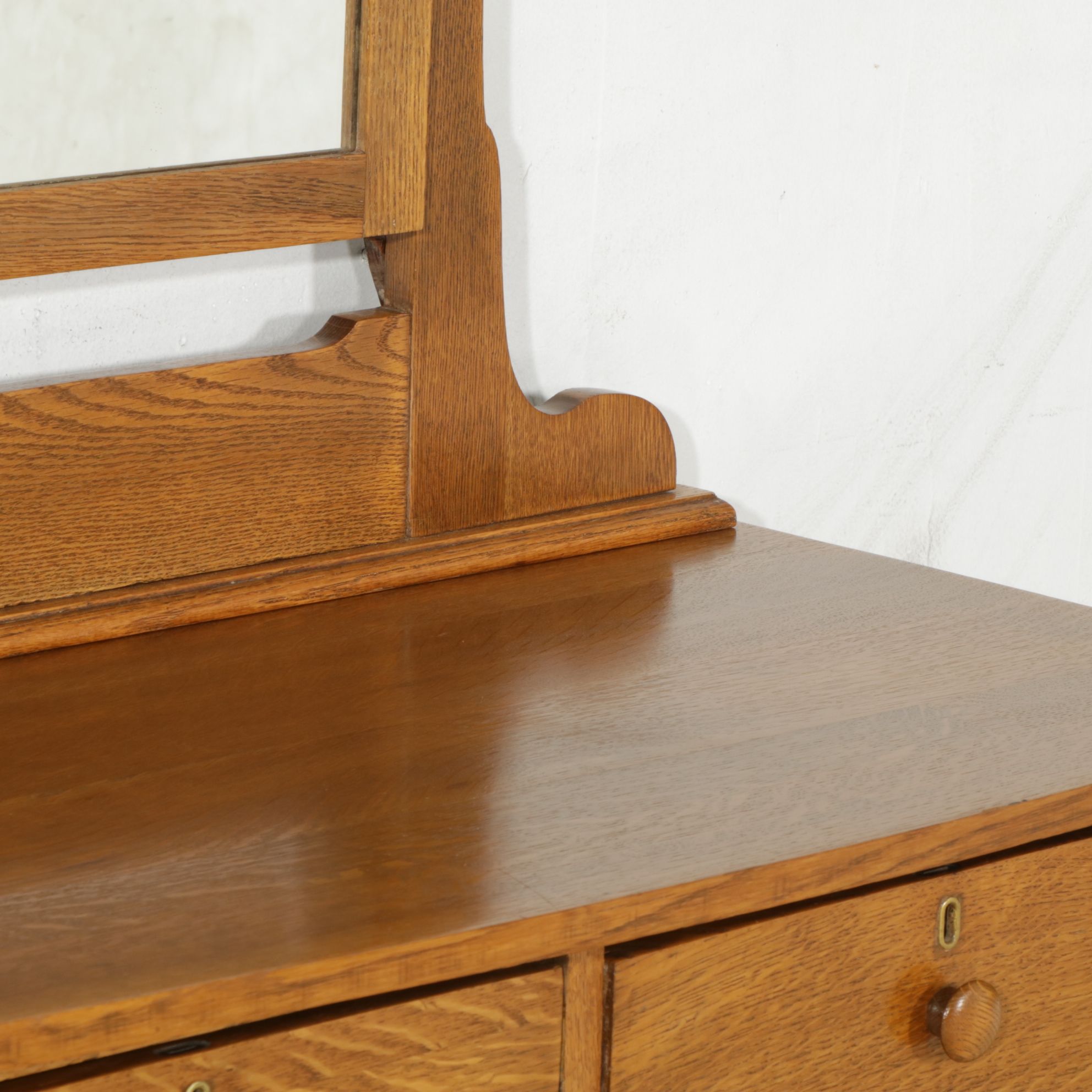 Oak Dresser and Mirror, Early 20th Century