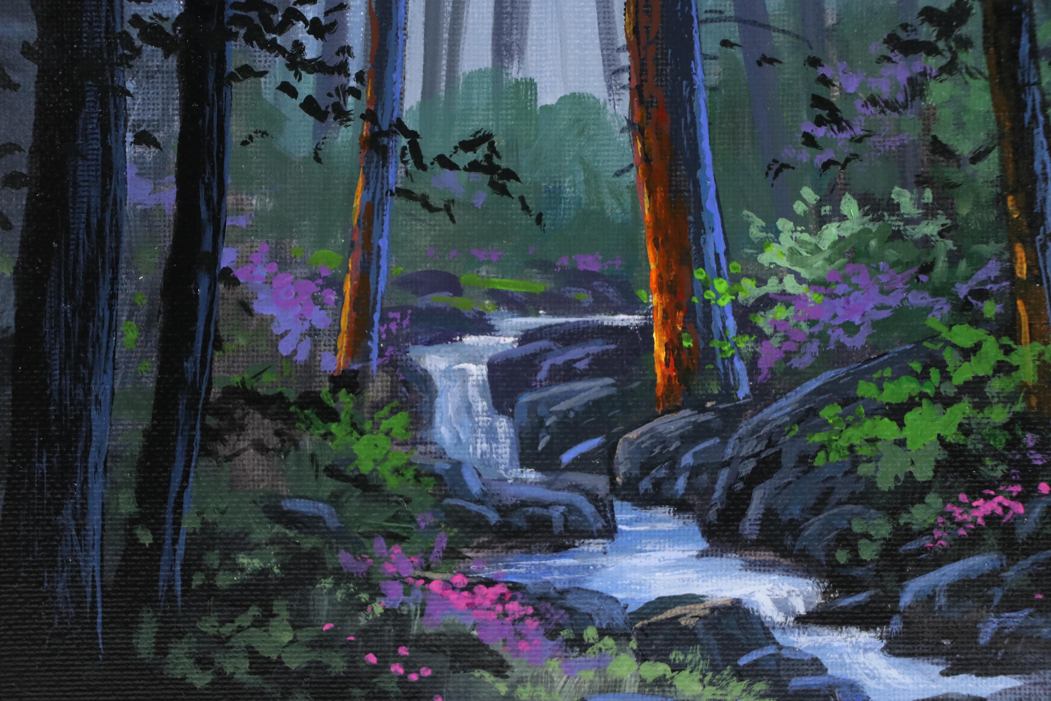 Doug "Bumo" Johnpeer Forest Landscape Oil Painting, 2025