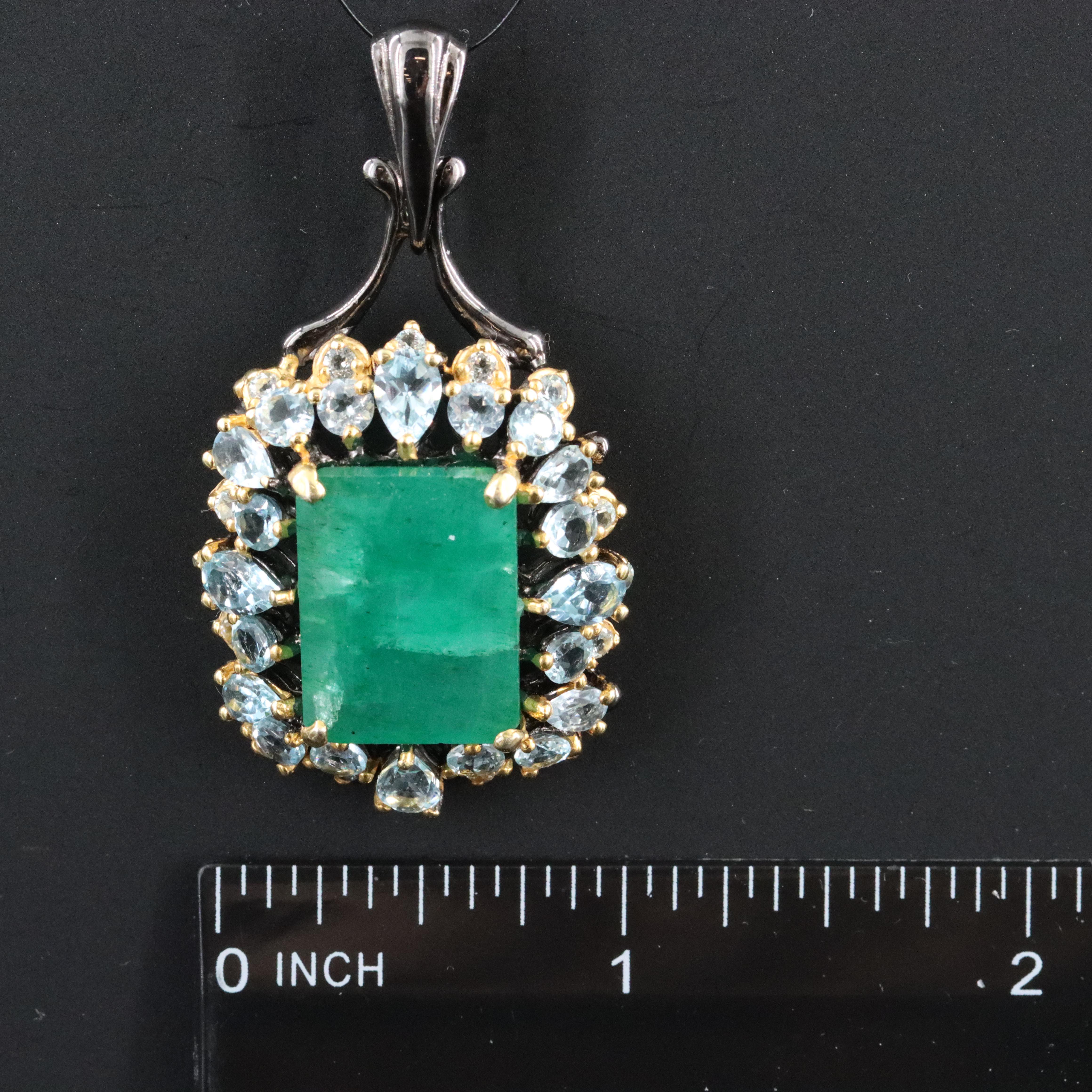 Sterling Beryl and Blue Topaz Pendant