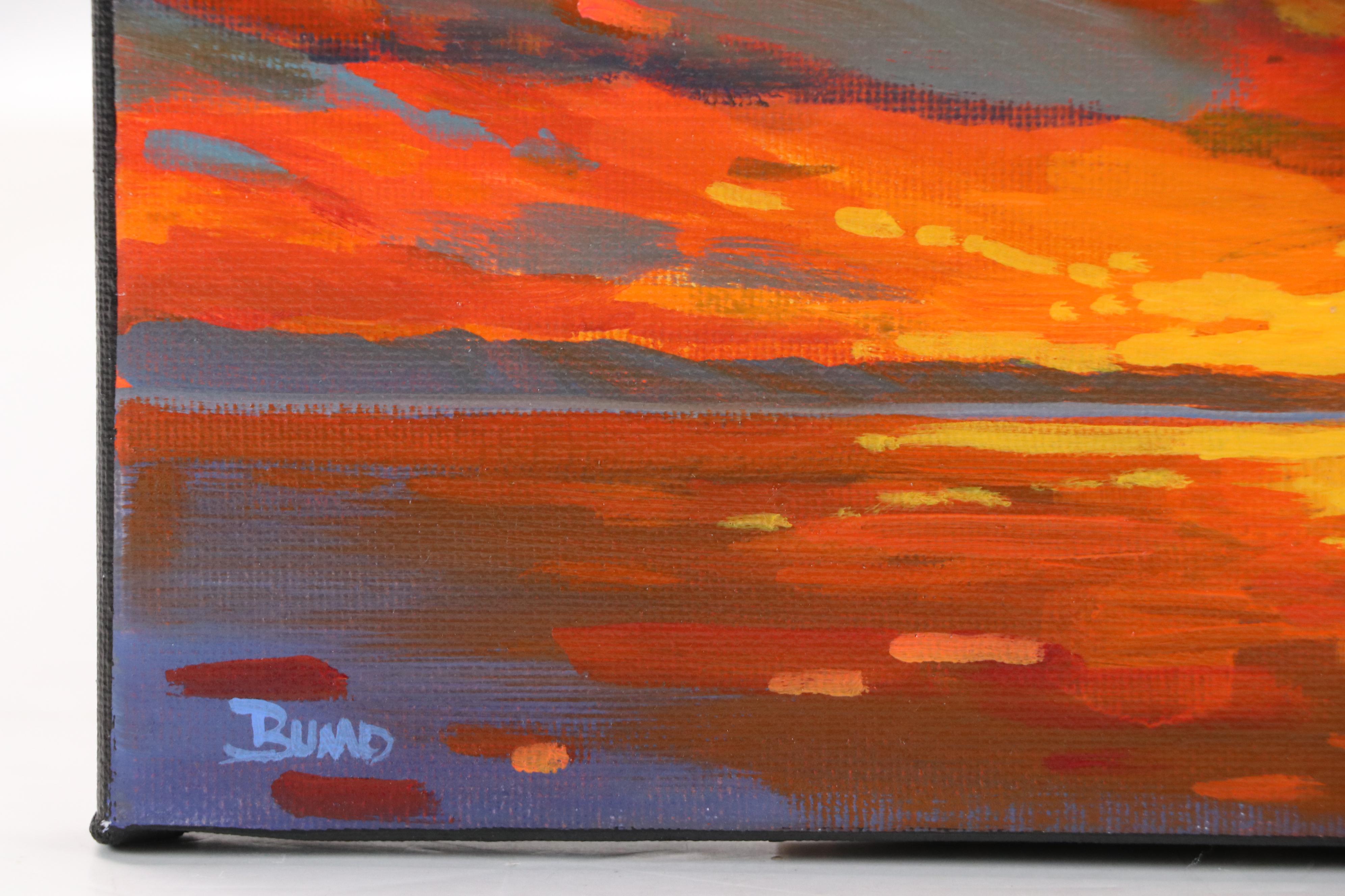 Doug "Bumo" Johnpeer Sunset Seascape Oil Painting, 2025